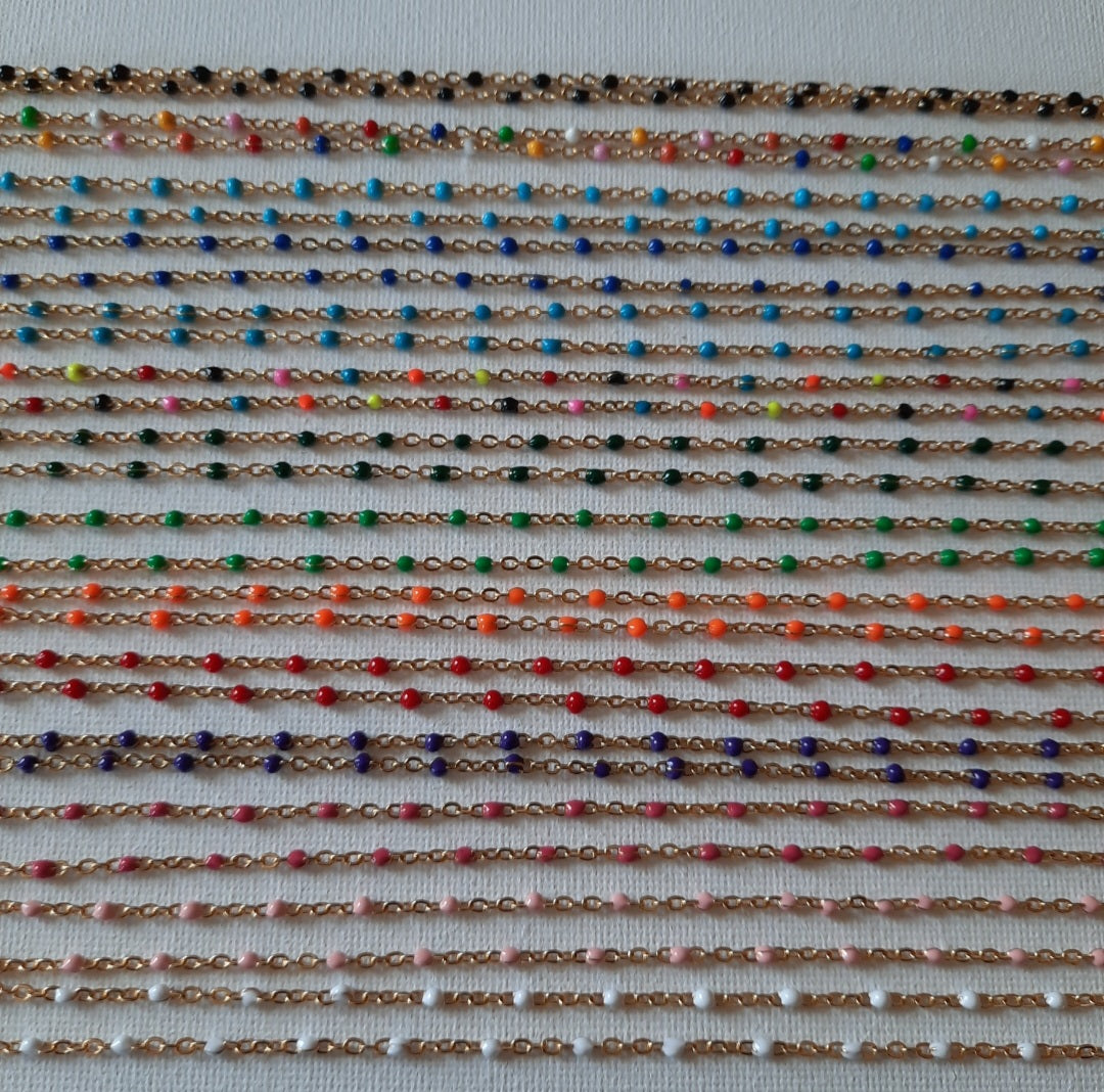 Armband aus Edelstahl und Perlen aus farbiger Emaille, wundersamer, reiner Edelstahl, maßgeschneidert, handgefertigt