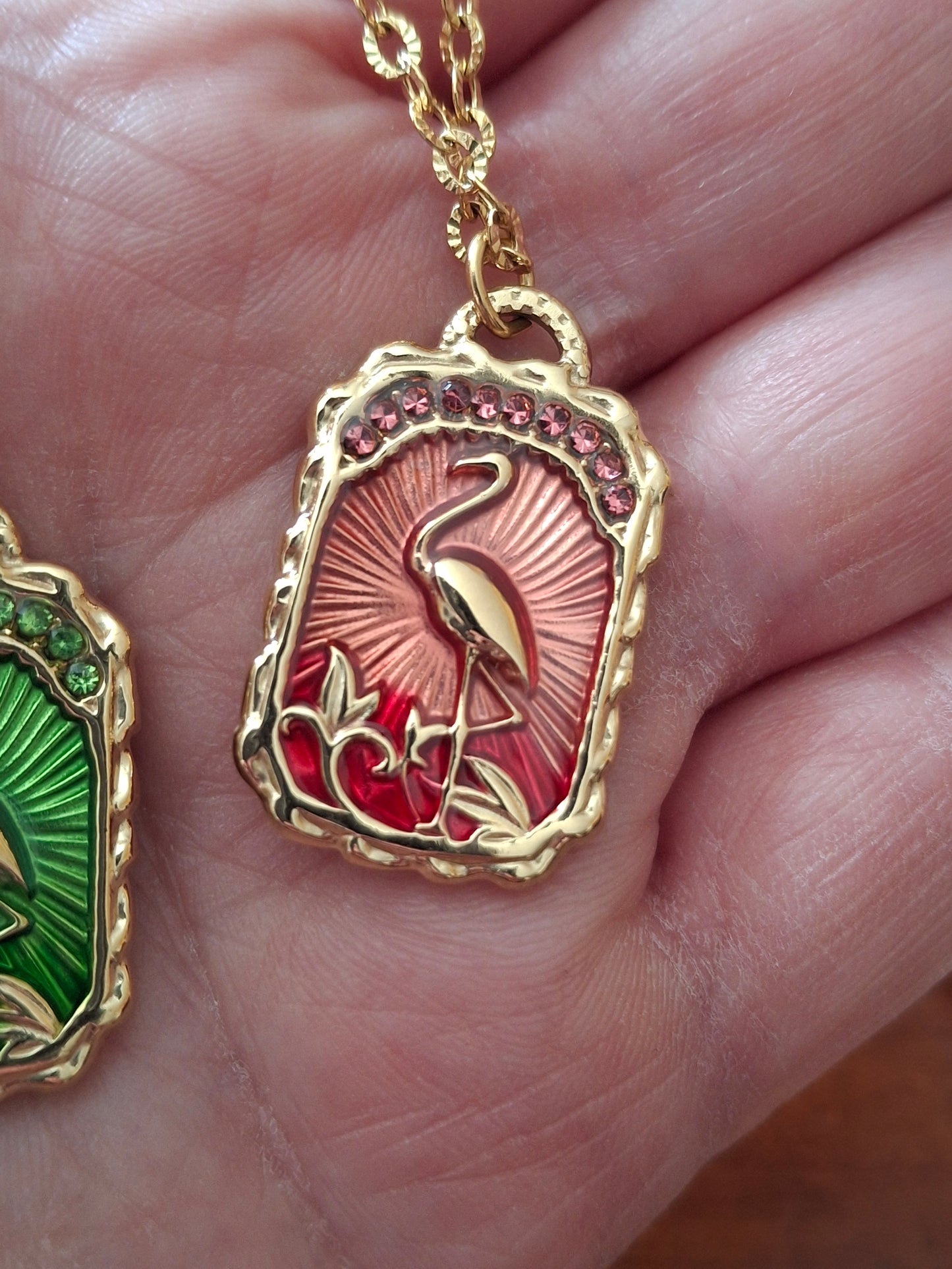 Collier chaîne dorée acier inoxydable stainless steel 316 et carte stainless steel 316