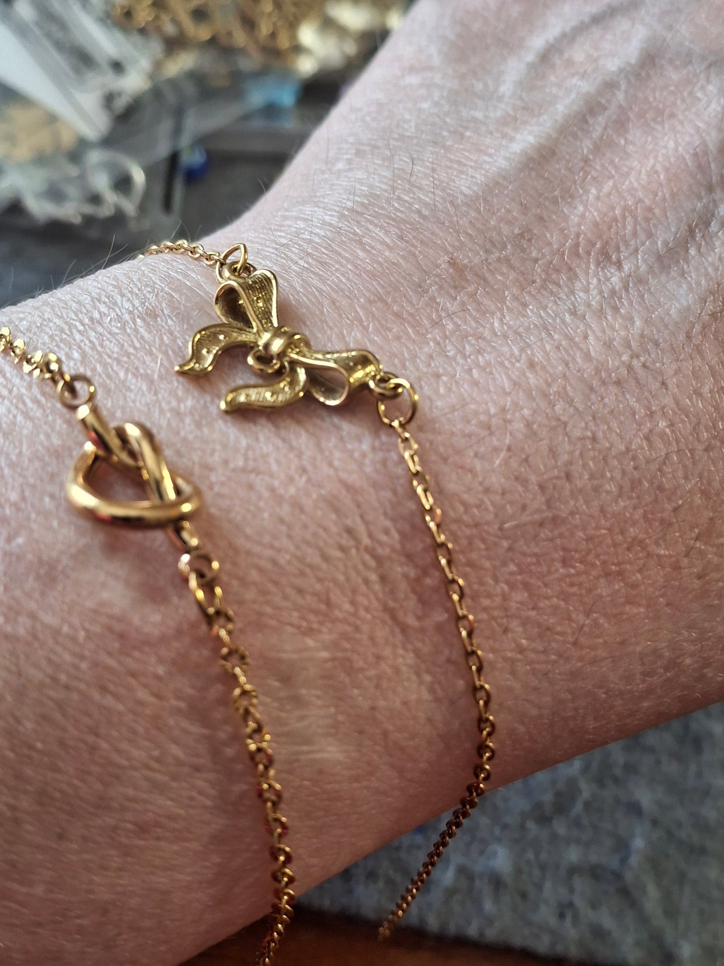 Armband, Edelstahl, Herz- oder Knotenelement aus Edelstahl, nur auf Maßanfertigung