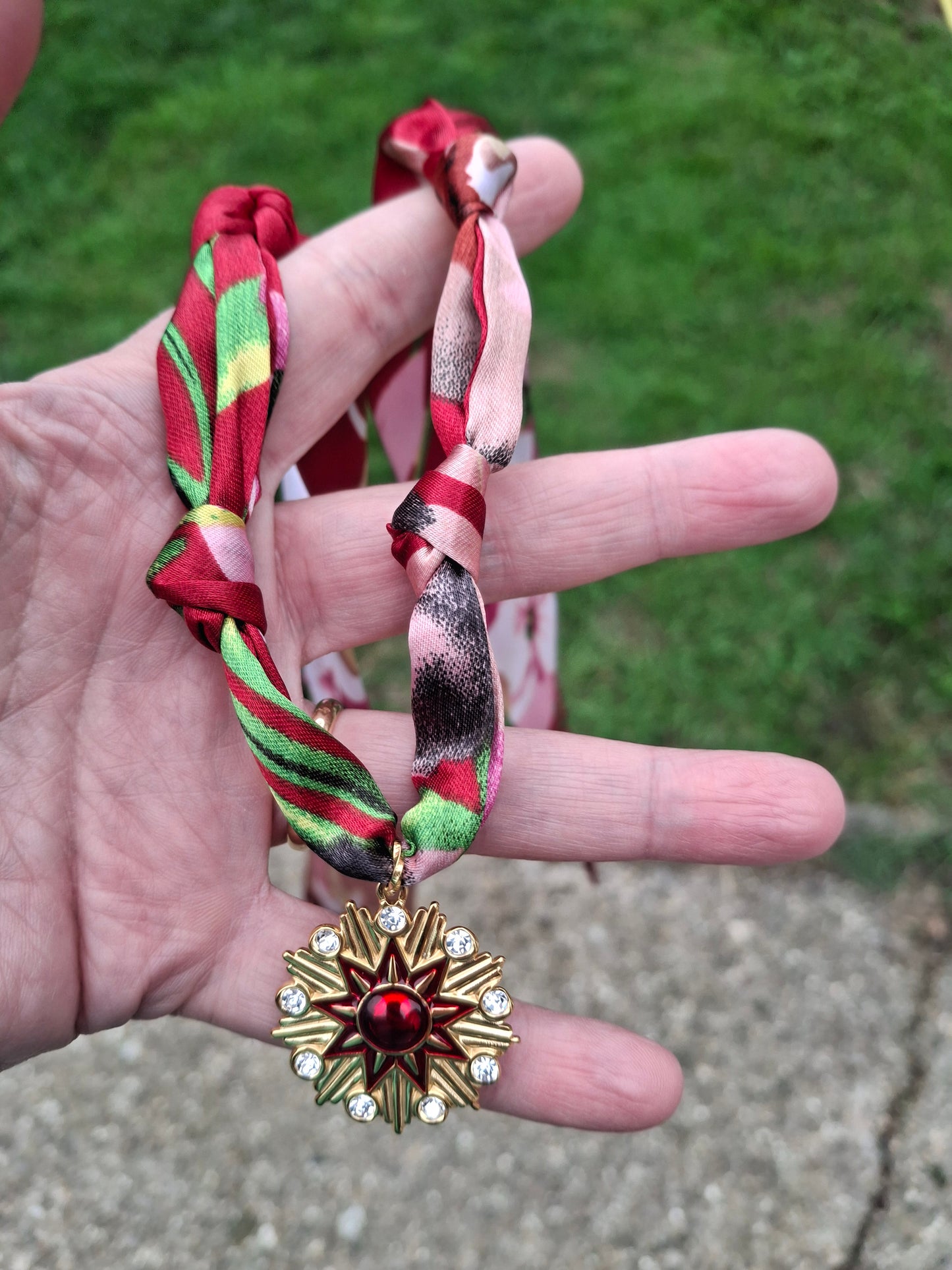 Collier foulard pendentif soleil stainless steel 316 poli