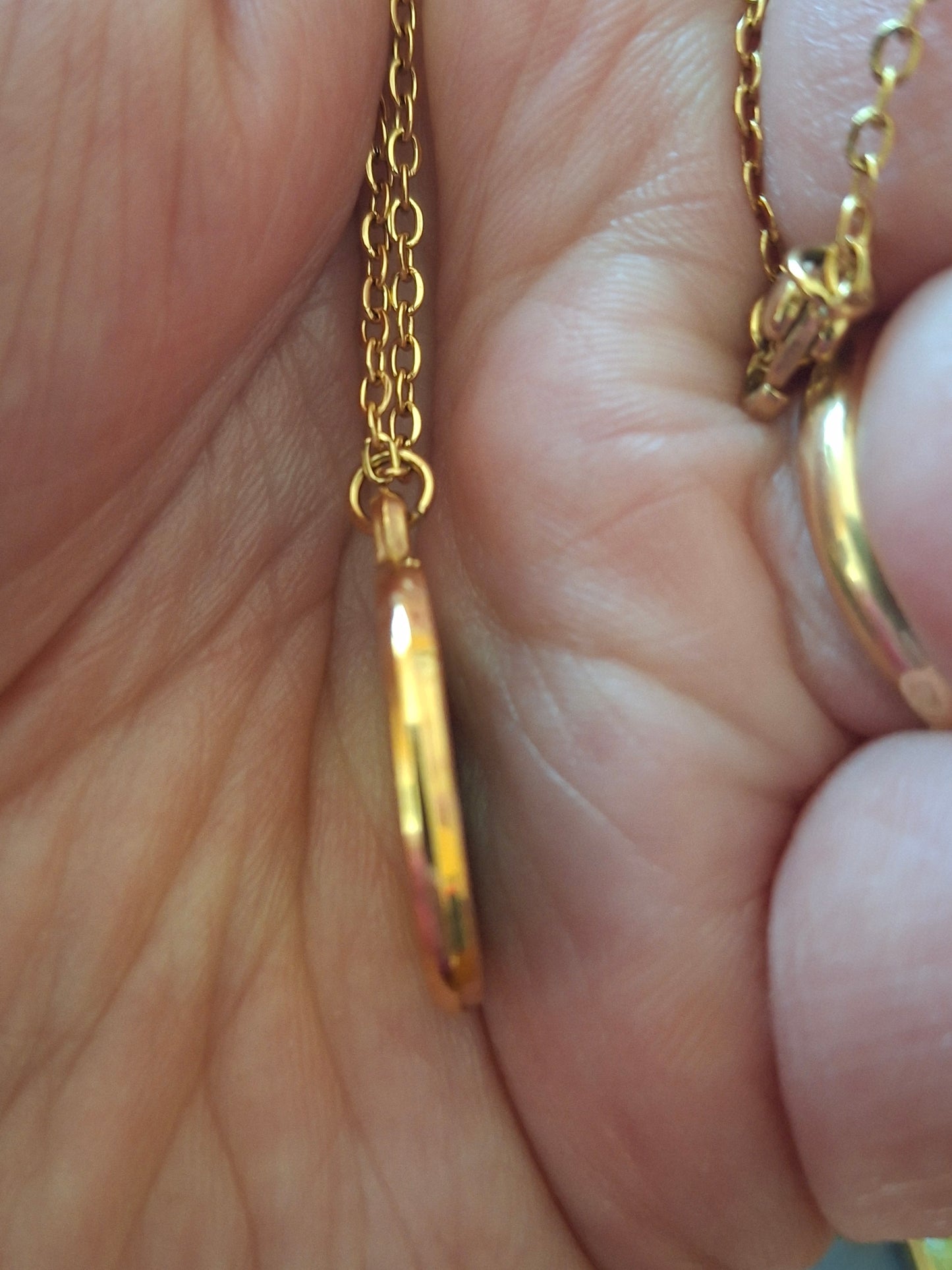 Collier chaîne dorée acier inoxydable stainless steel 316 ,pendentif stainless steel 316 médaille email coloré motif rose