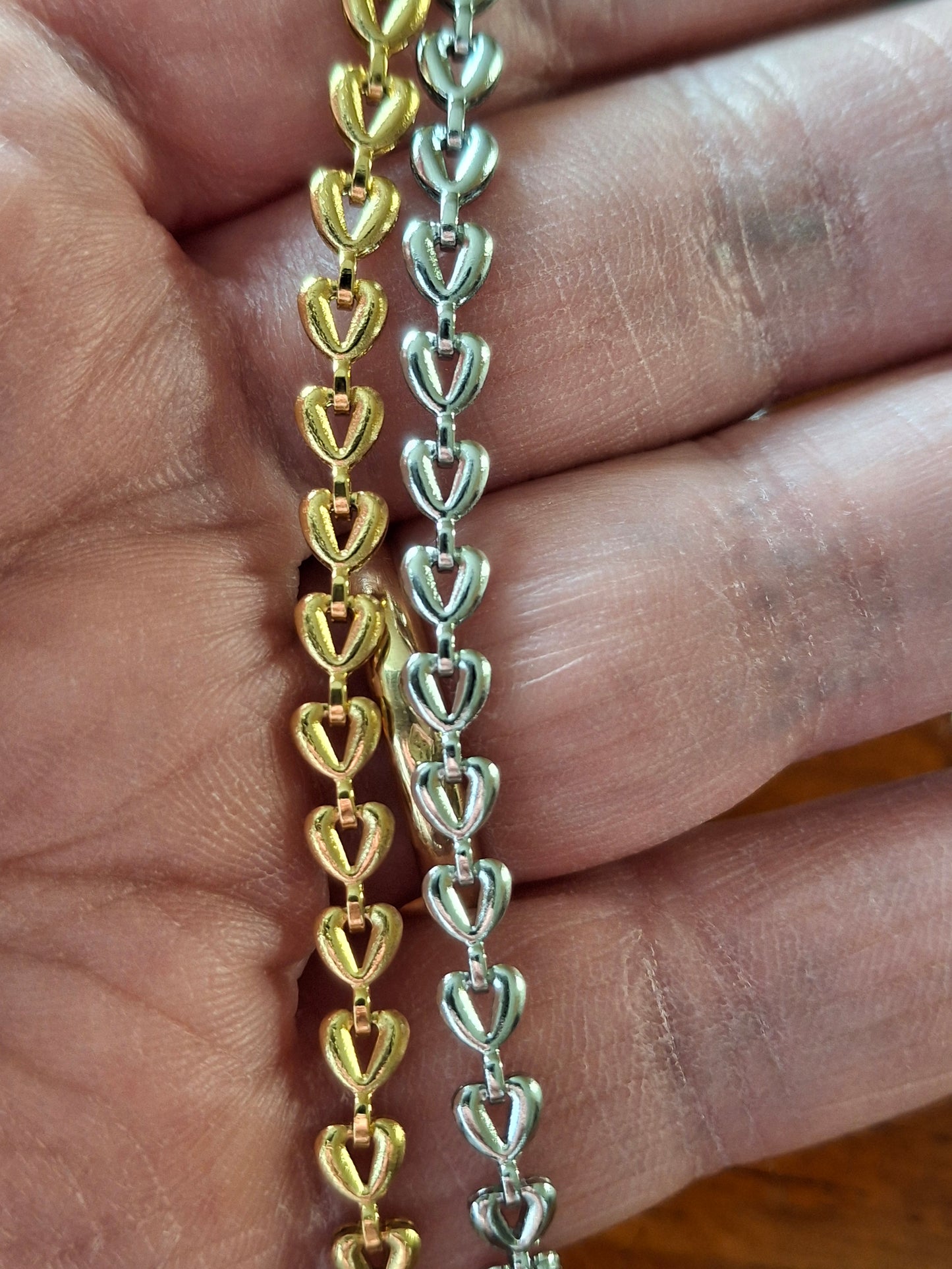 Bracelet chaîne acier inoxydable stainless steel 316 motif cœur sur mesure