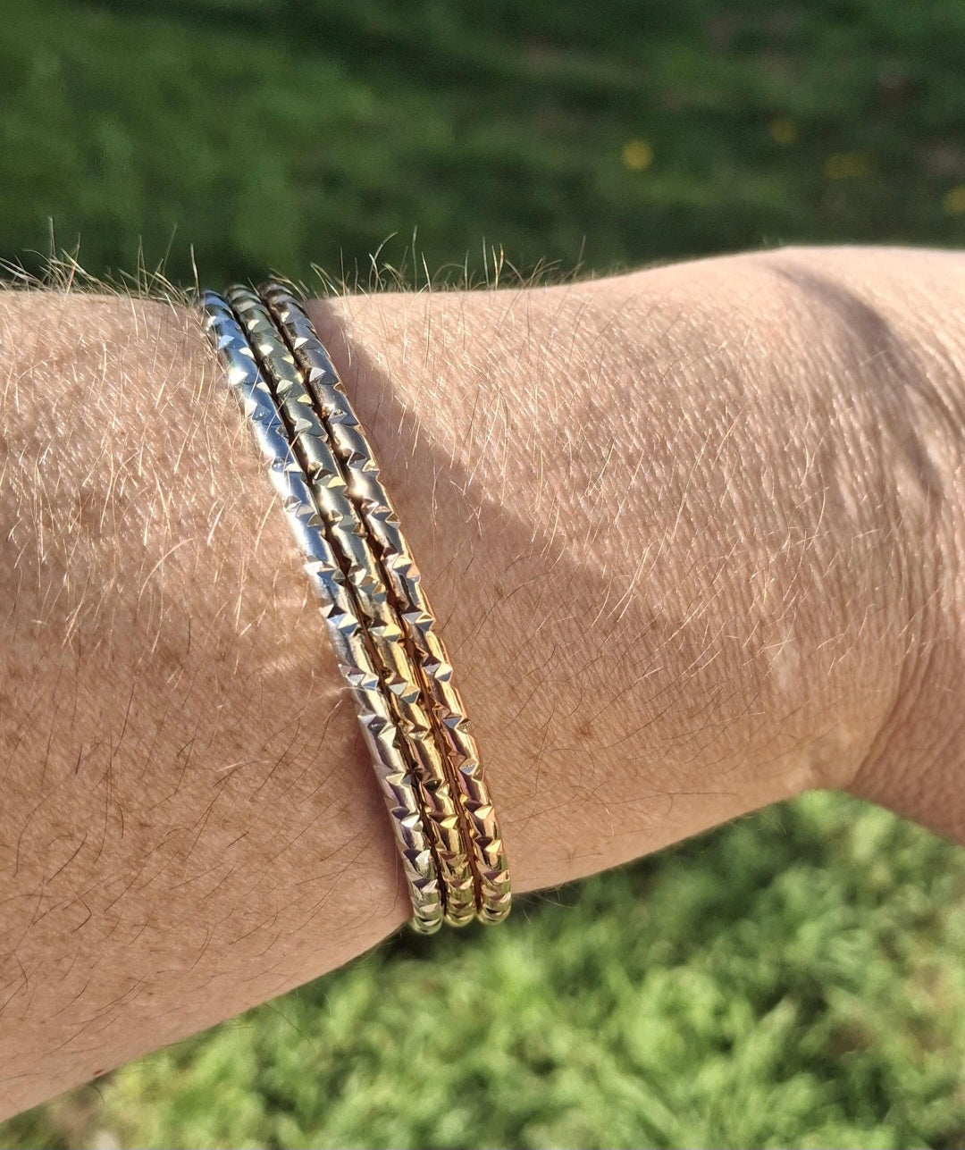 Trio de jonc 3 couleurs en acier inoxydable stainless steel 316 de qualité supérieure