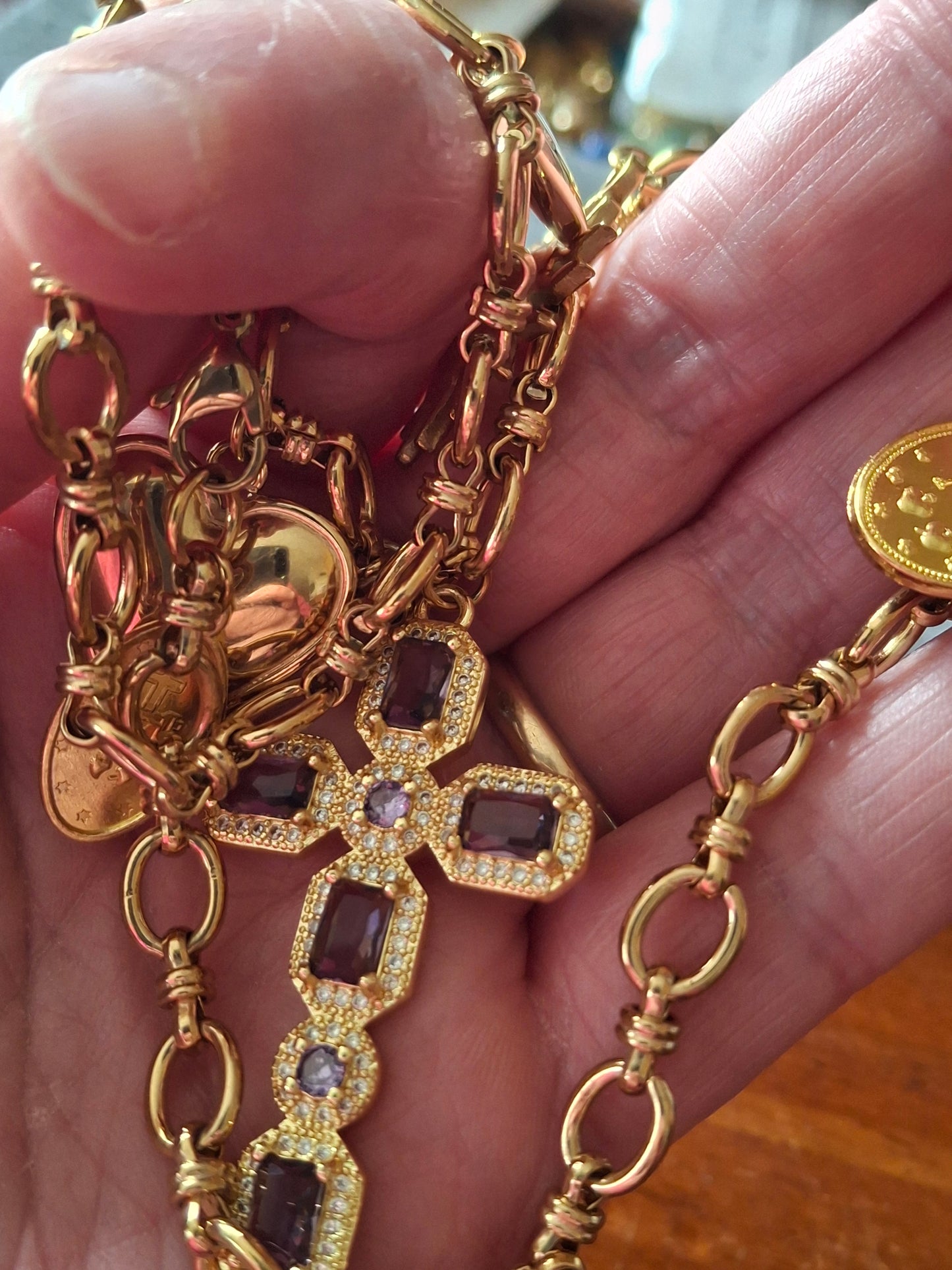 Collier chaîne maille gourmette acier inoxydable stainless steel 316 breloques handmade réglable