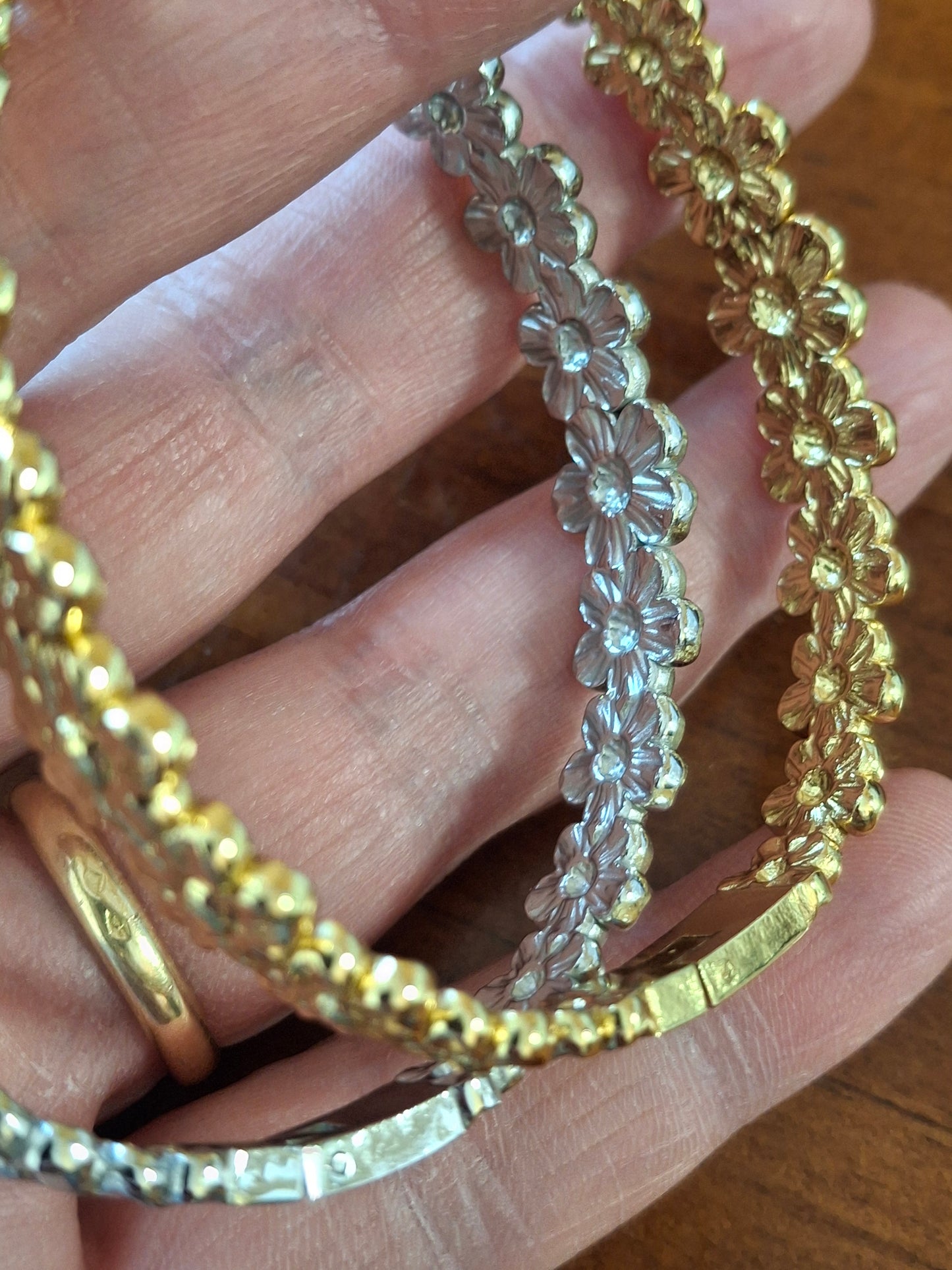 Jonc rigide fleurs acier inoxydable stainless steel 316 de qualité supérieure