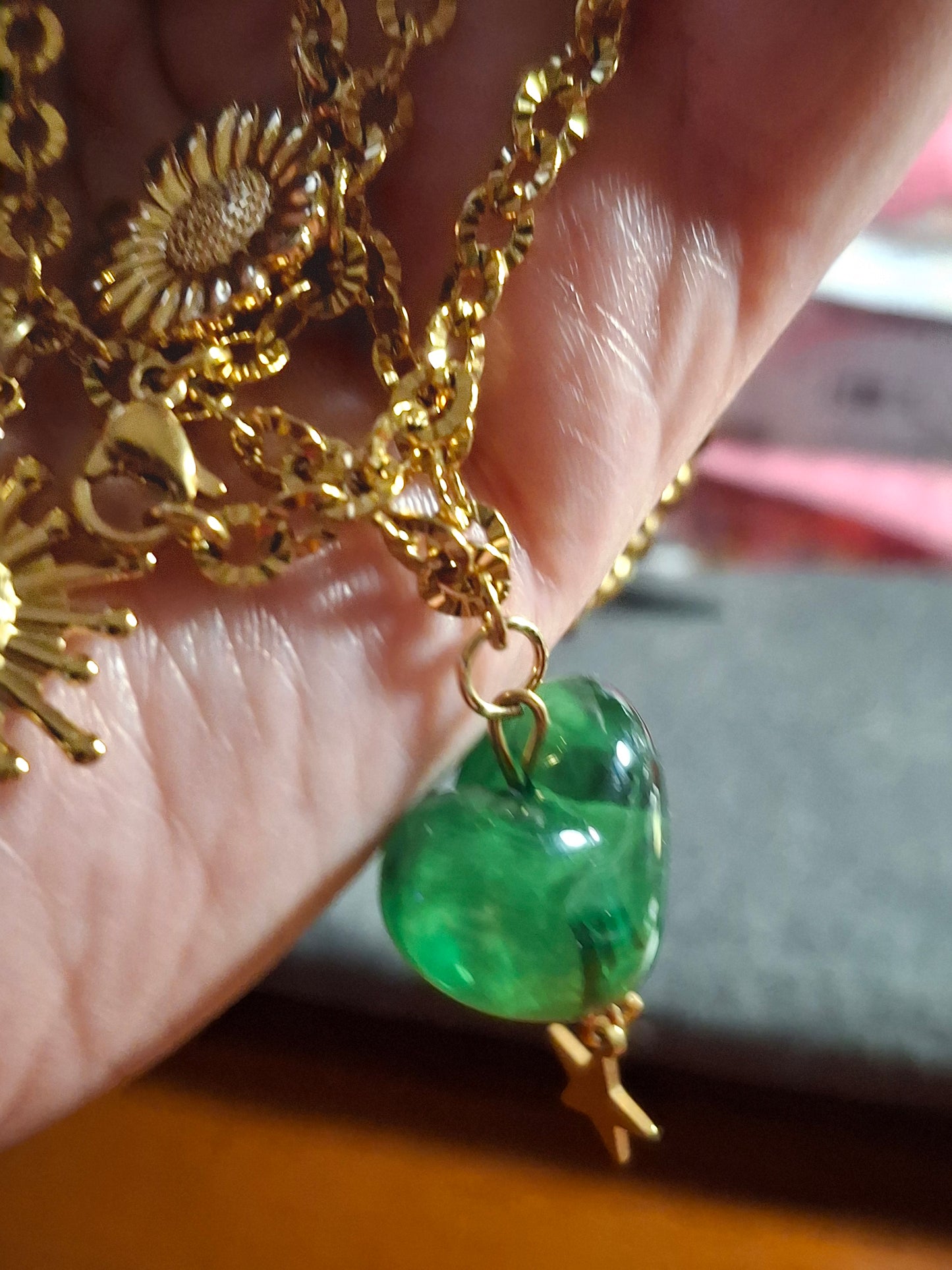 Collier chaîne dorée acier inoxydable stainless steel 316 et breloques handmade sur mesure