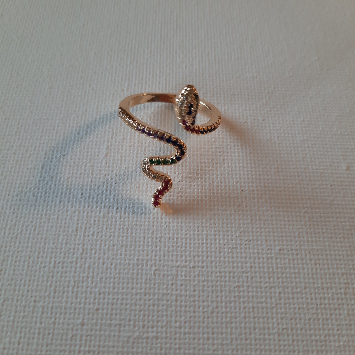 Bague sheherazade strass multicolore en laiton doré à l'or fin très belle qualité ajustable réglable