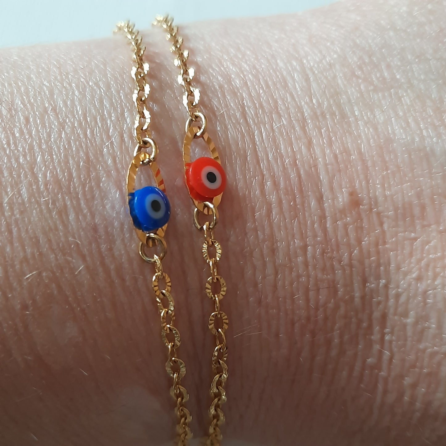 Bracelet stainless steel 316 connecteur evil eye handemade sur mesure