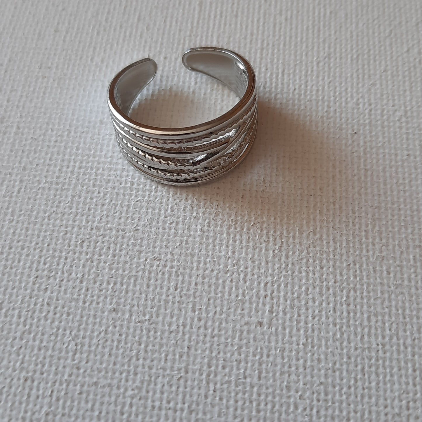 Bague argent acier inoxydable stainless steel réglable ajustable