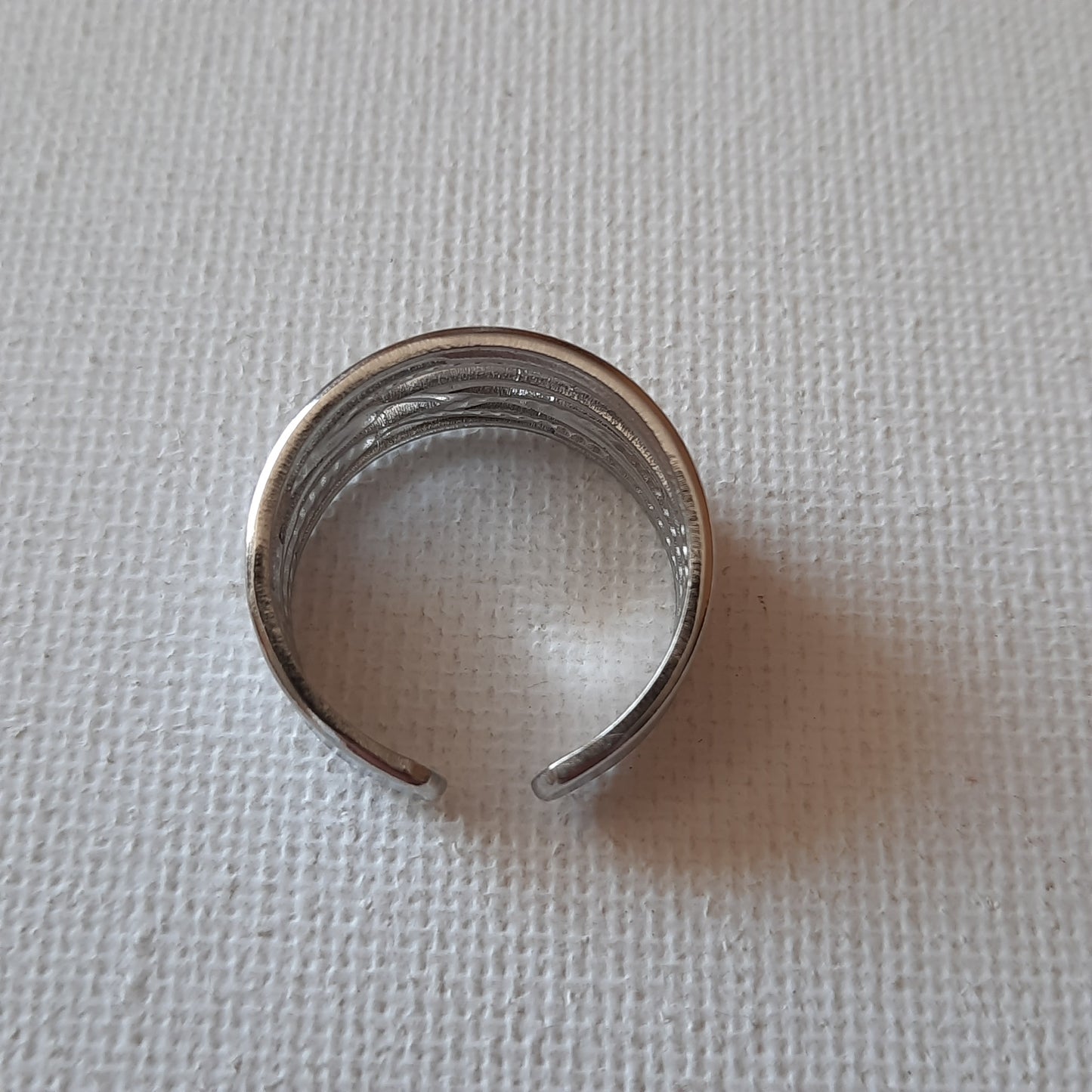 Bague argent acier inoxydable stainless steel réglable ajustable