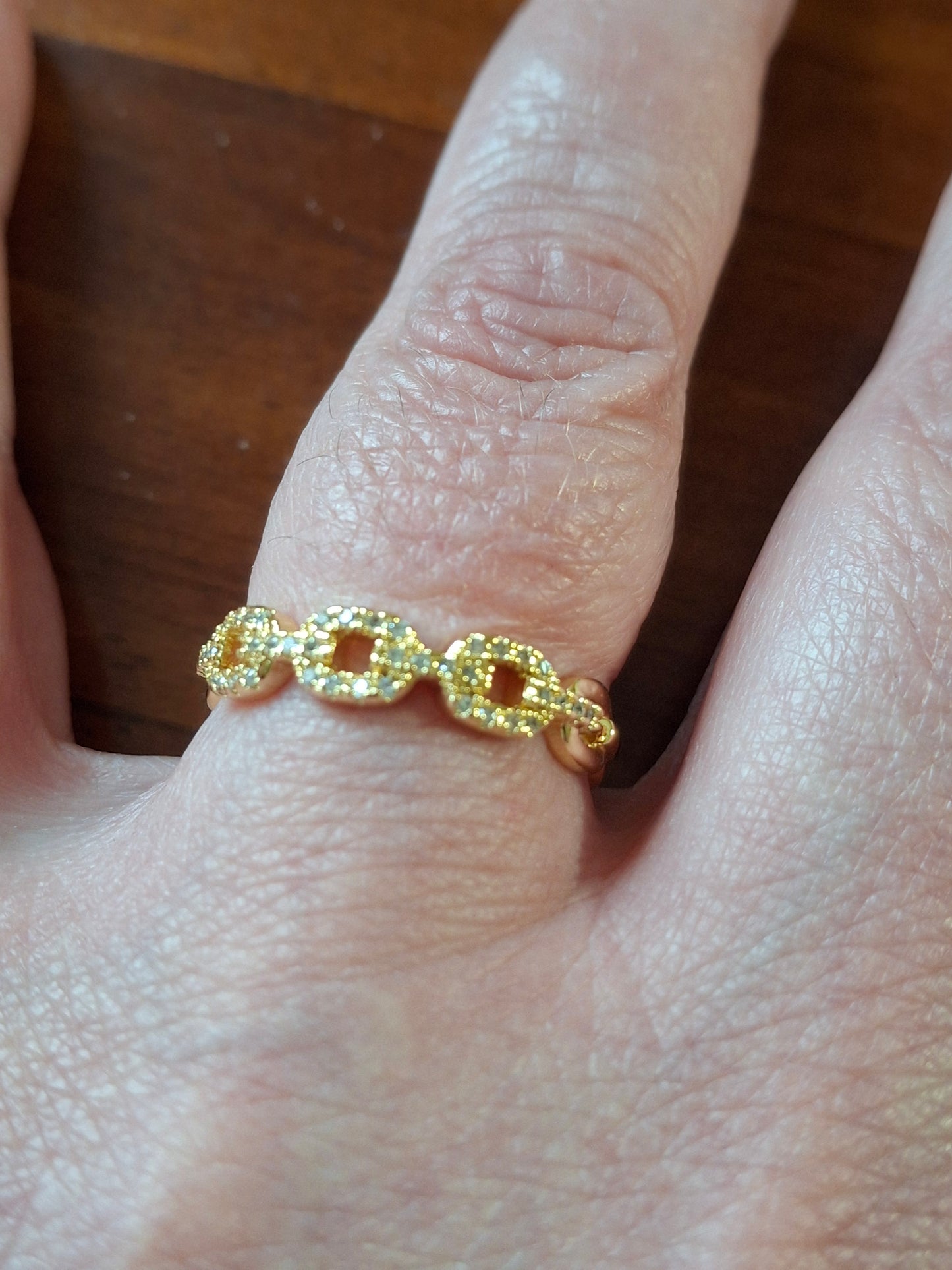 Bague acier inoxydable stainless steel 316 sertie zirconium ajustable réglable