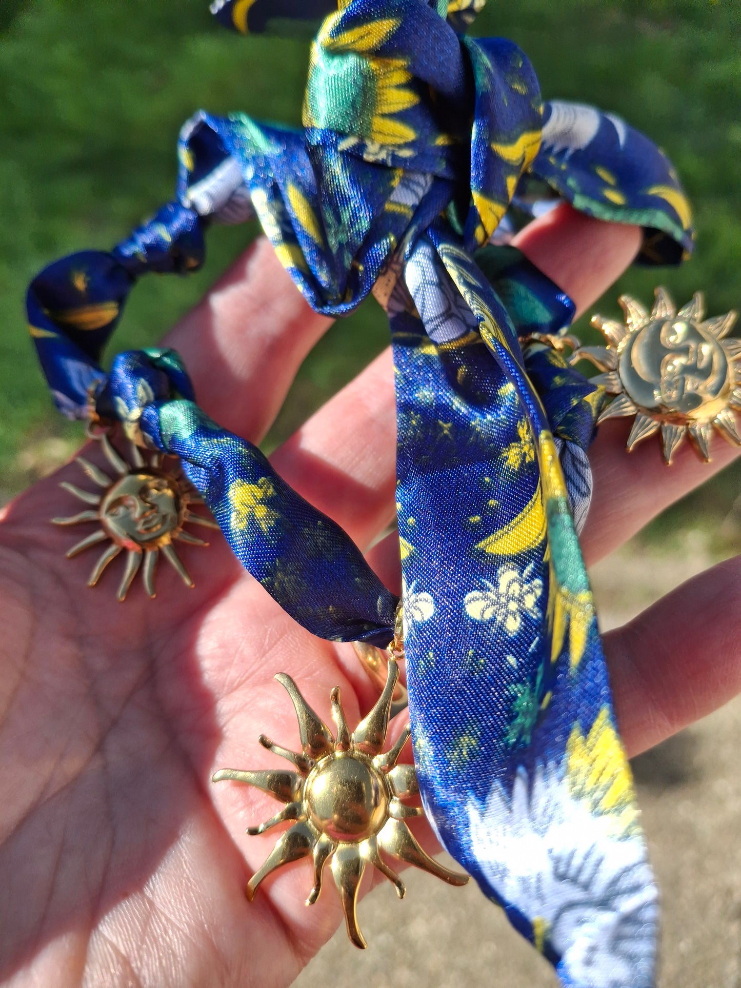 Collier foulard handmade et breloques stainless steel 316 cadeau