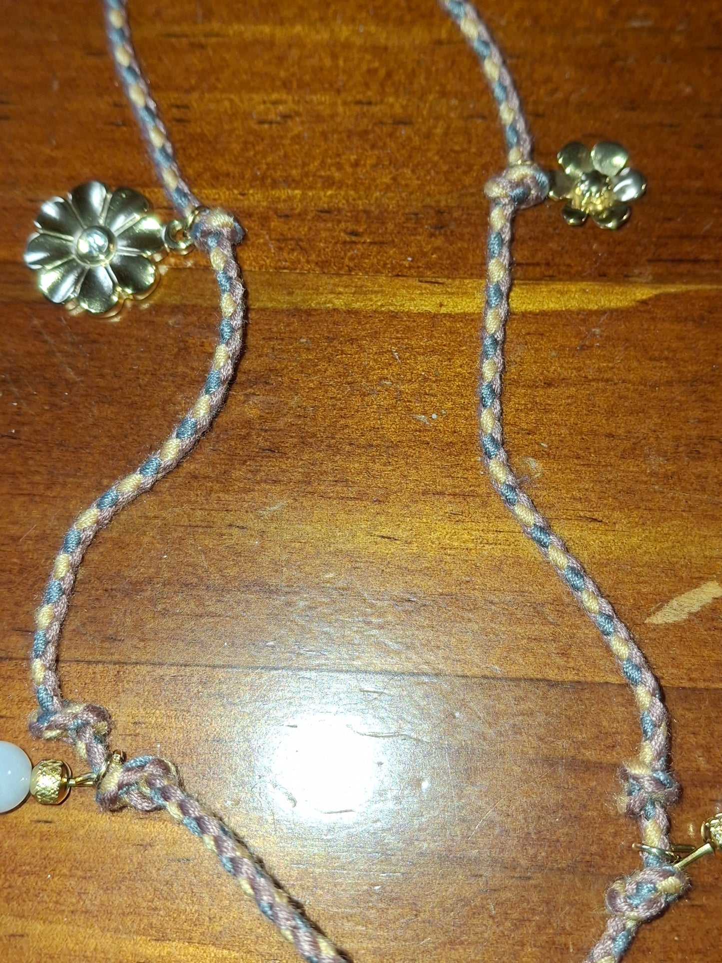 Collier cordon tressé réglable ajustable handmade