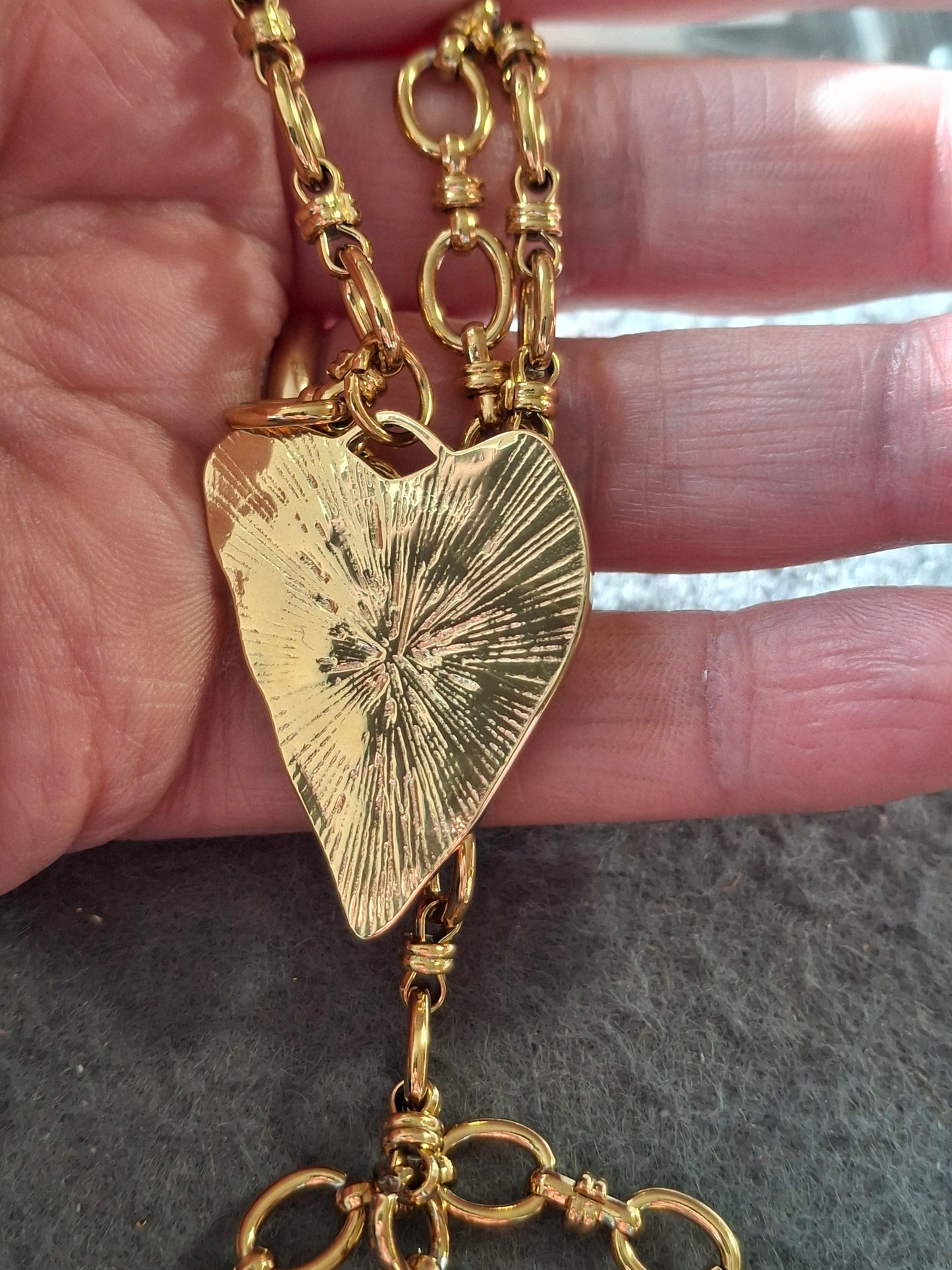 Bracelet maille gourmette stainless steel 316 grand cœur stainless steel 316 sur mesure