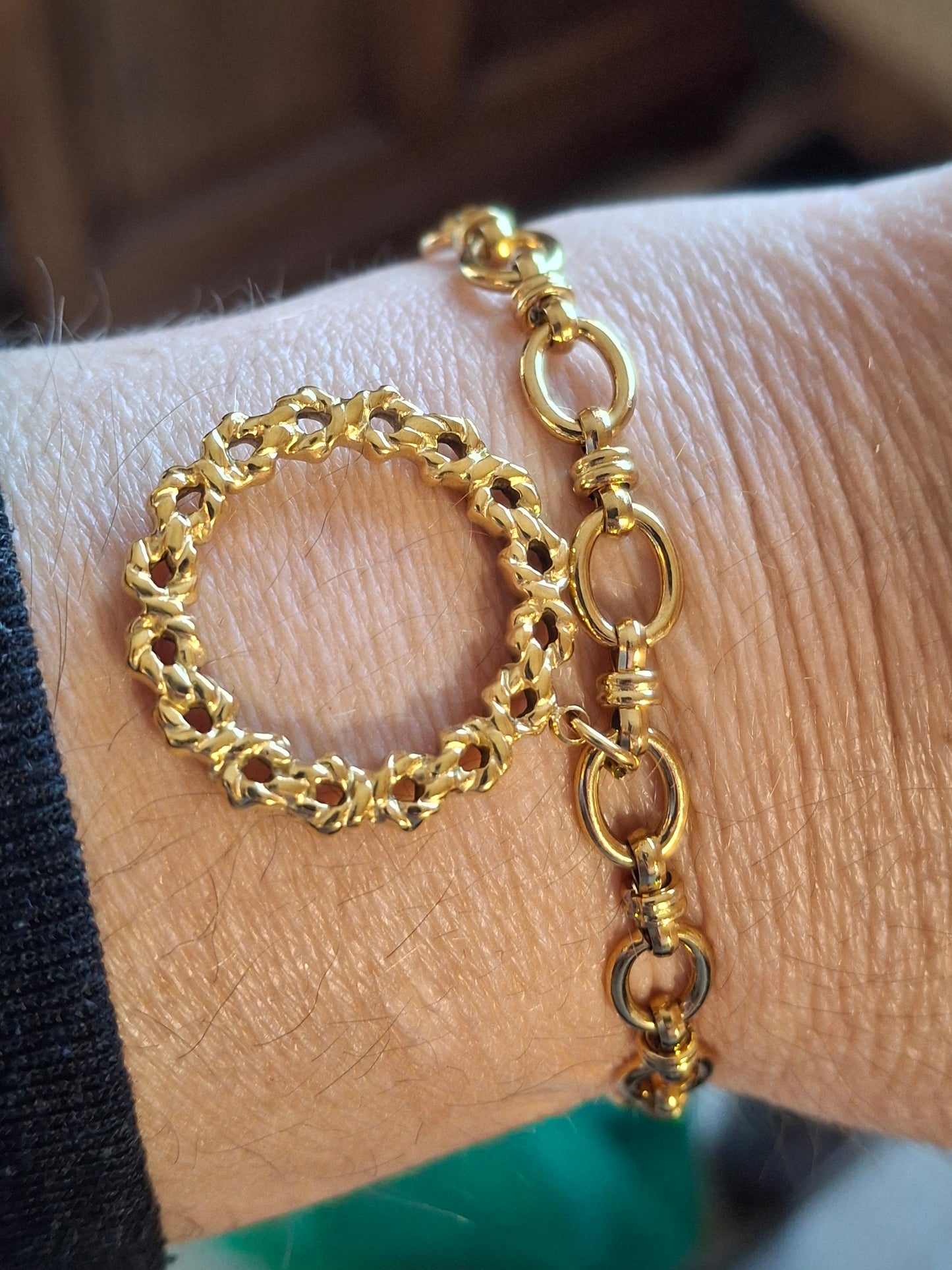 Bracelet chaîne maille gourmette stainless steel 316 couronne stainless steel 316,sur mesure