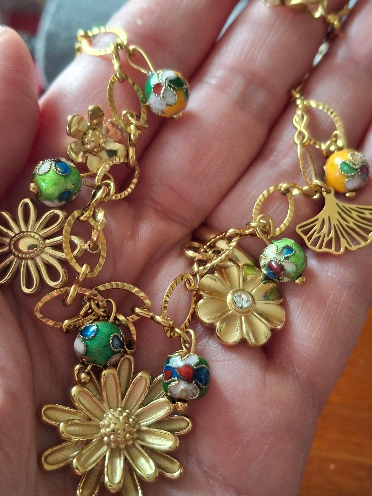 Verstellbare, handgefertigte Halskette aus Edelstahl 316 mit Anhängern aus Edelstahl 316