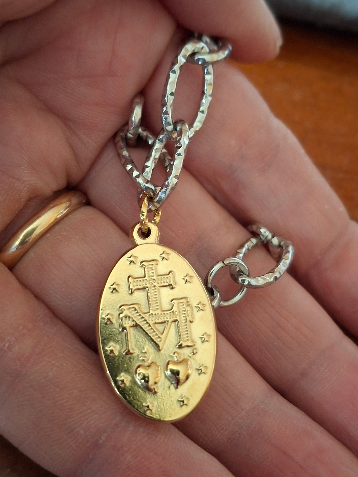 Collier chaîne acier inoxydable stainless steel 316 madone stainless steel 316 polie