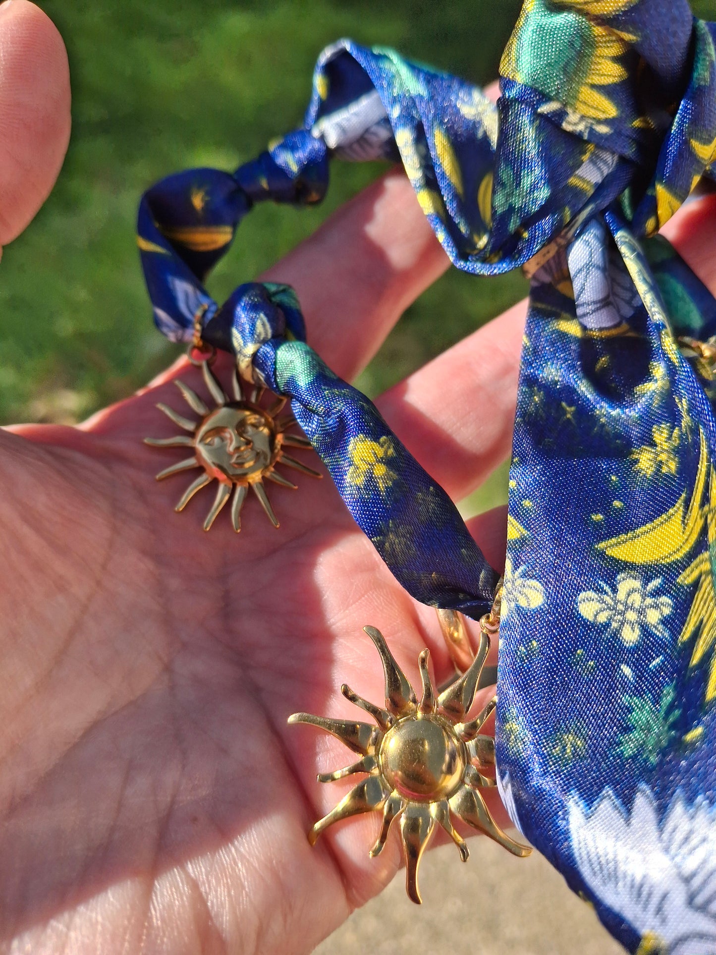 Collier foulard handmade et breloques stainless steel 316 cadeau