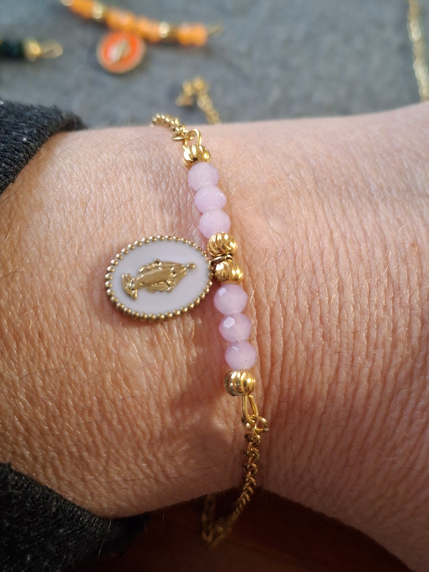 Bracelet chaîne acier inoxydable stainless steel 316 madone stainless steel 316 handmade sur mesure