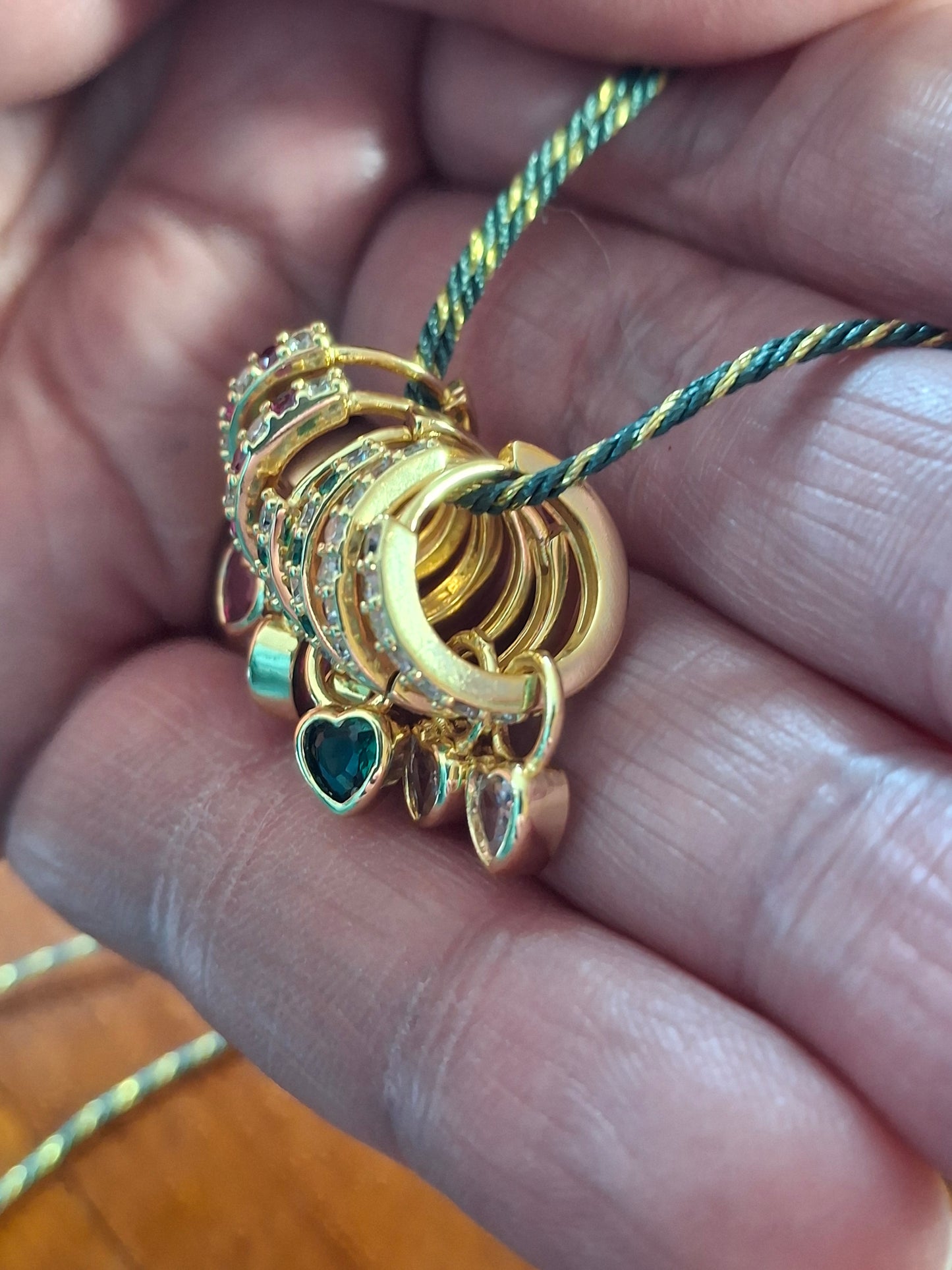 Single earrings, 316 stainless steel huggies and heart pendant with zirconia