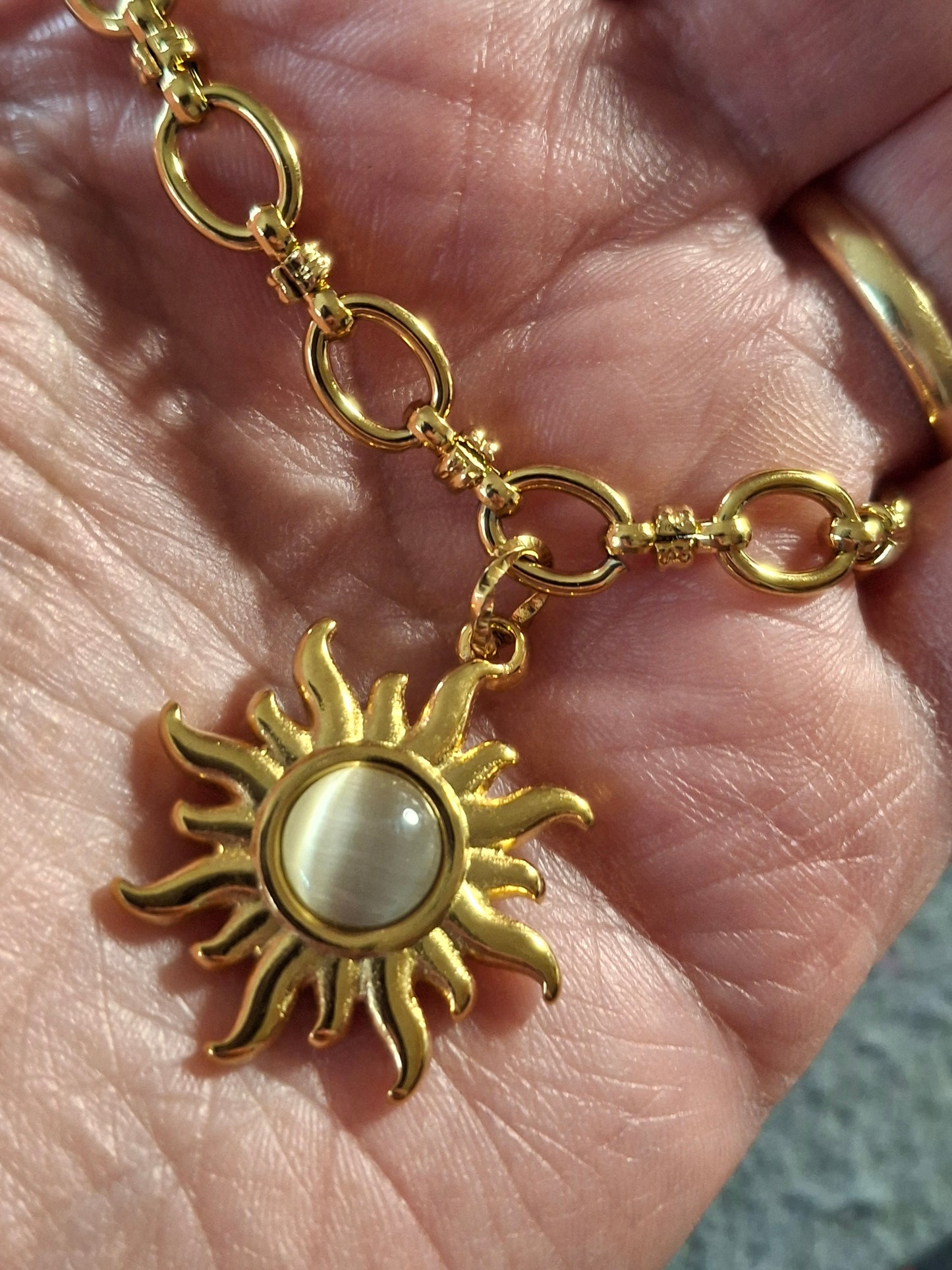 Armband Gliederkette Edelstahl 316, maßgefertigter polierter Sonnenanhänger Edelstahl 316