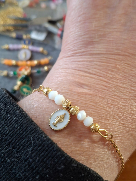 Bracelet chaîne acier inoxydable stainless steel 316 ,madone stainless steel 316 handmade sur mesure