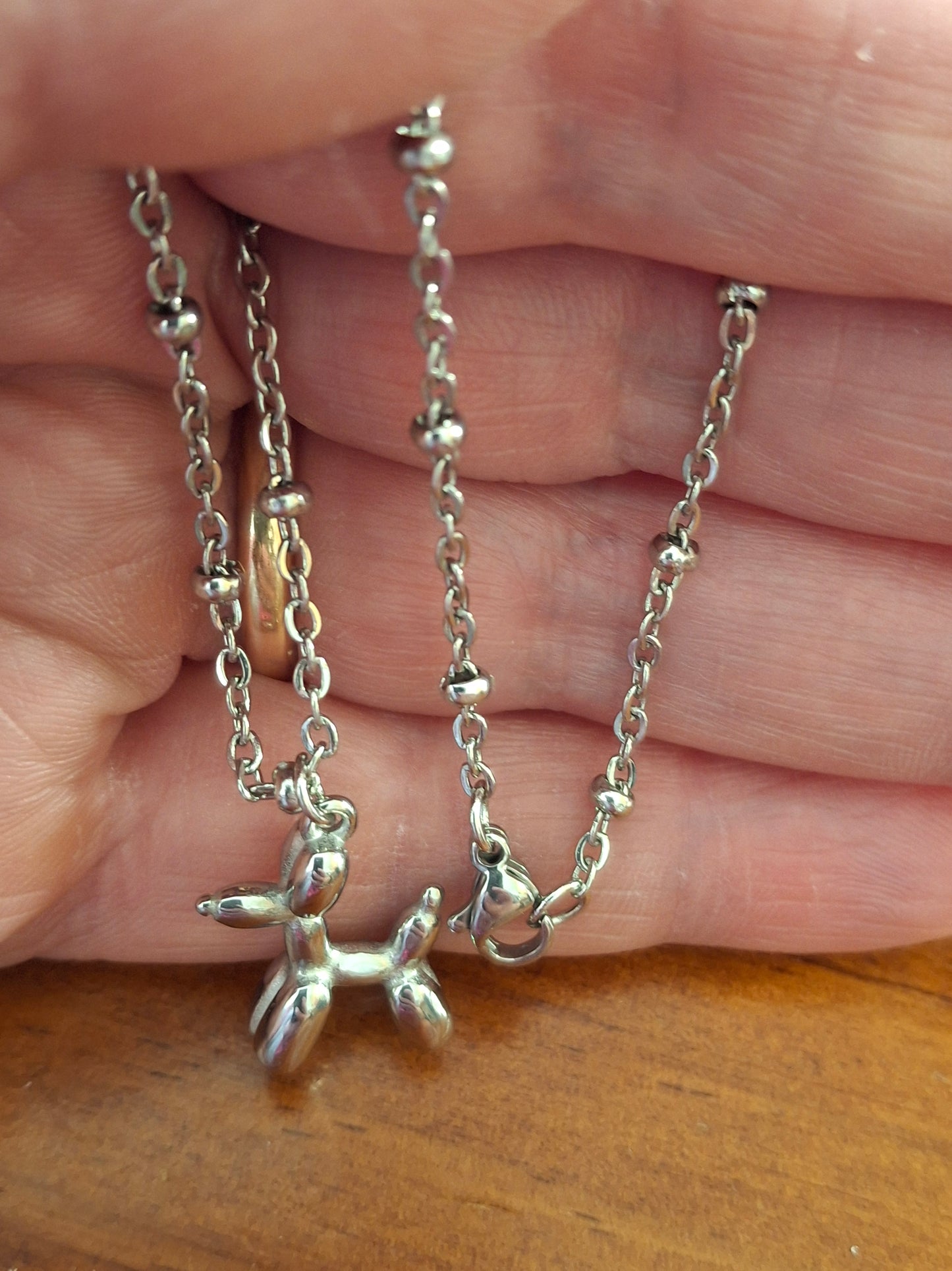 Collier chaîne acier inoxydable stainless steel chien ballon acier inoxydable stainless steel