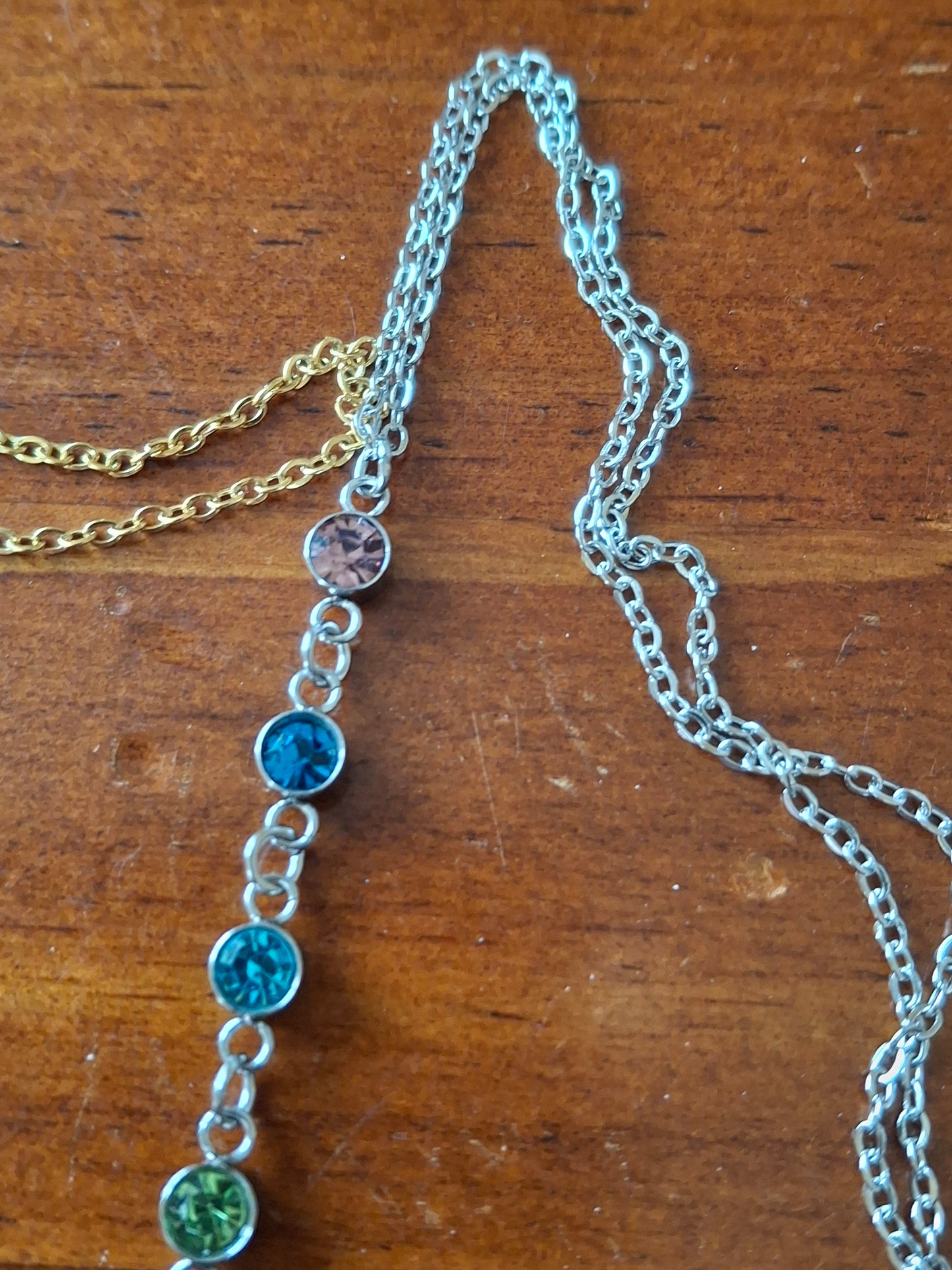 Y-förmige Halskette, Edelstahl 316, 7 Chakren