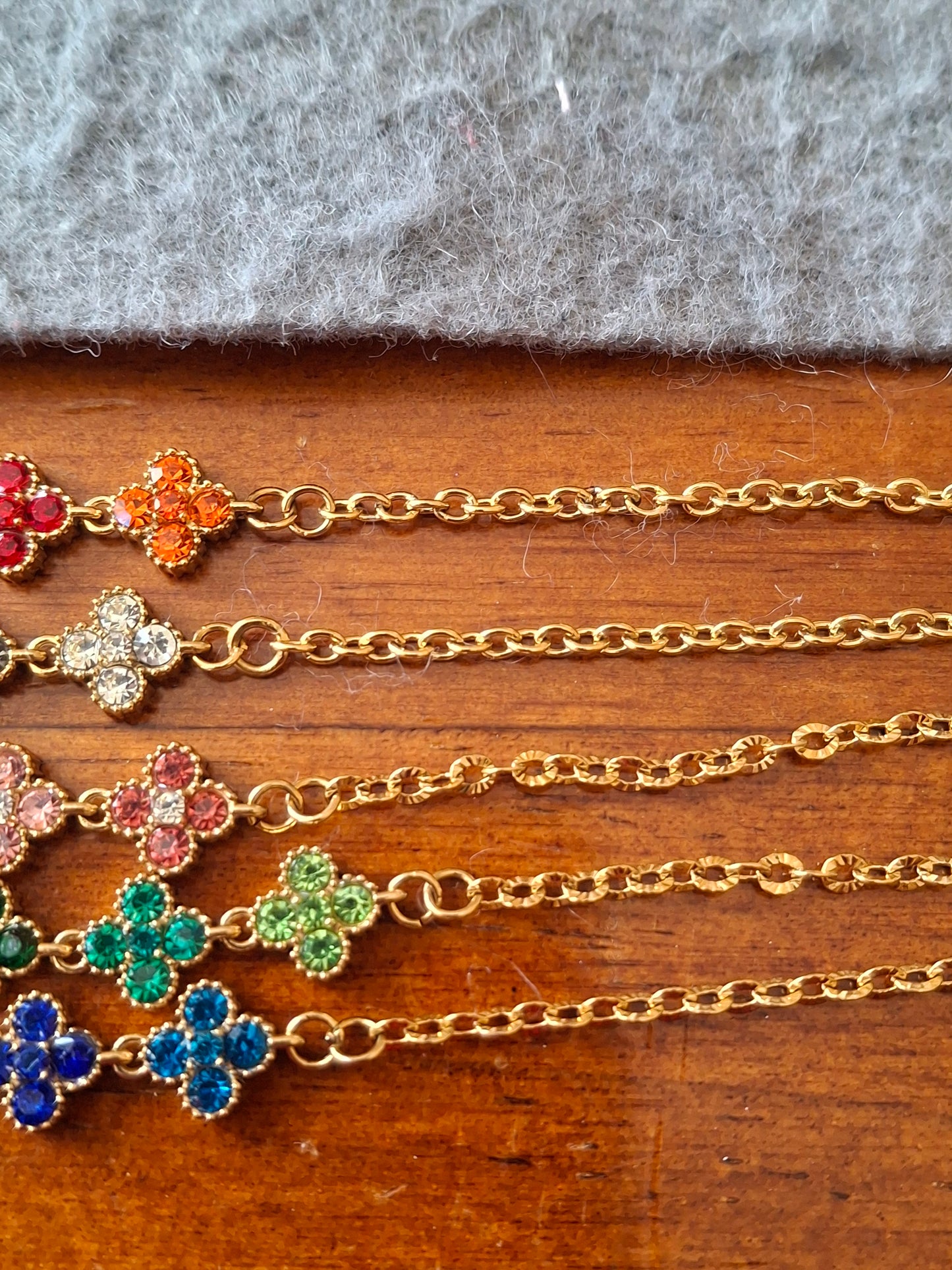 Armband Kette Edelstahl 316 Kristall und Kette Edelstahl 316 handgefertigt nur auf Maß