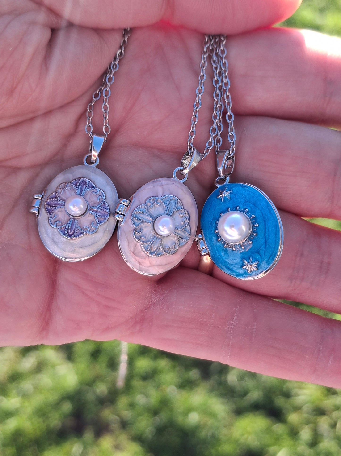 Halskette aus Edelstahl 316, verstellbar, mit Anhänger für Fotos aus Edelstahl 316.