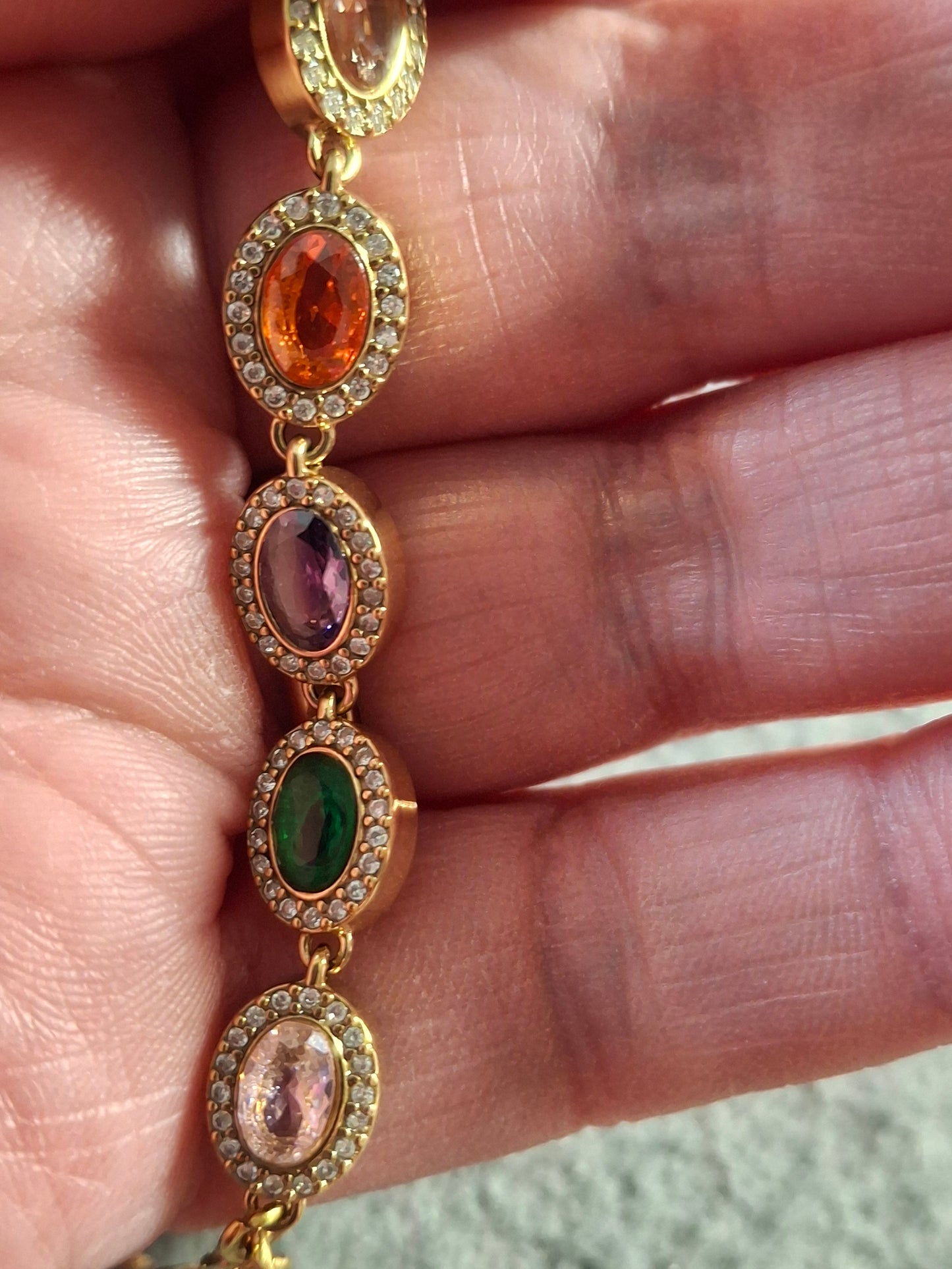 Armband Kette Edelstahl 316 von höchster Qualität, Kristall mit Zirkonia besetzt, Madonnenanhänger Edelstahl 316, handgefertigt, nur auf Maß