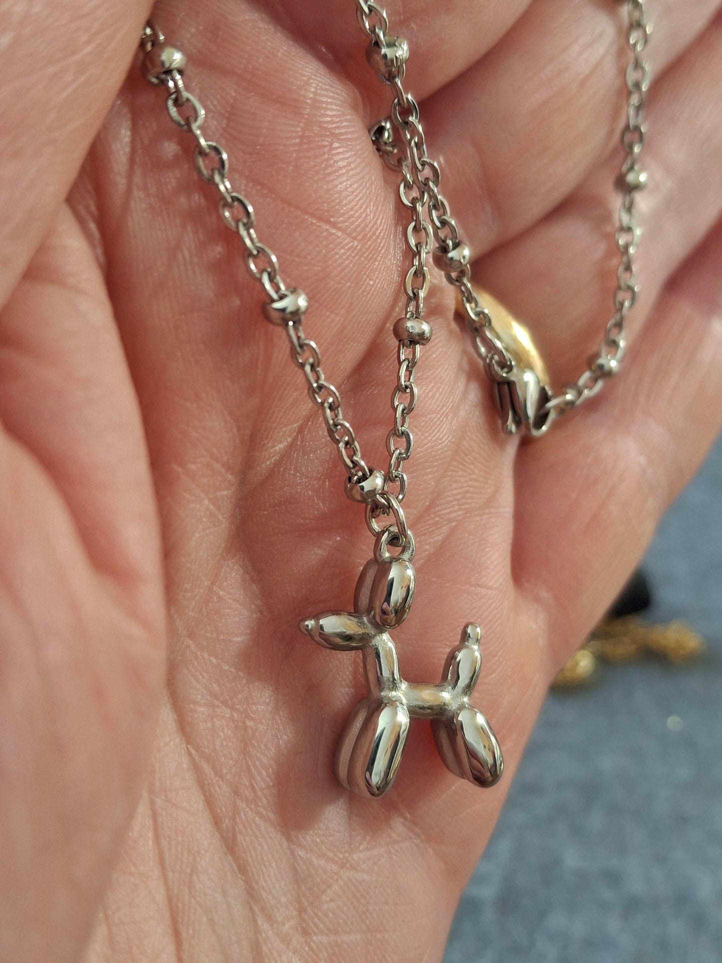 Collier chaîne acier inoxydable stainless steel chien ballon acier inoxydable stainless steel