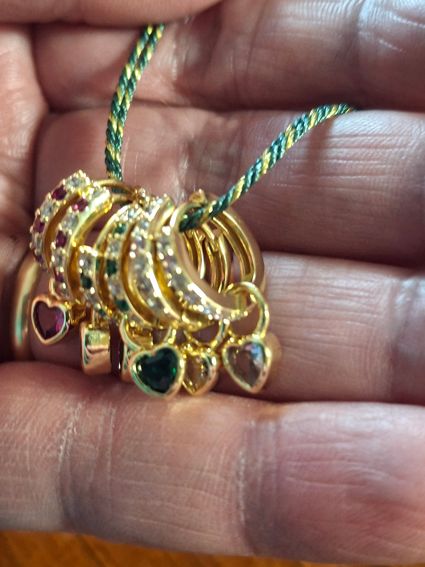 Single earrings, 316 stainless steel huggies and heart pendant with zirconia