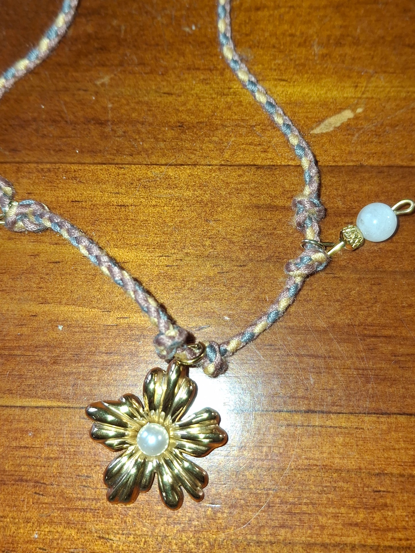 Collier cordon tressé réglable ajustable handmade