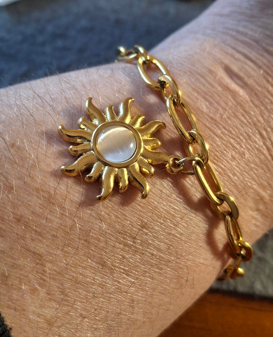 Bracelet chaîne acier inoxydable stainless steel 316 soleil stainless steel 316 sur mesure