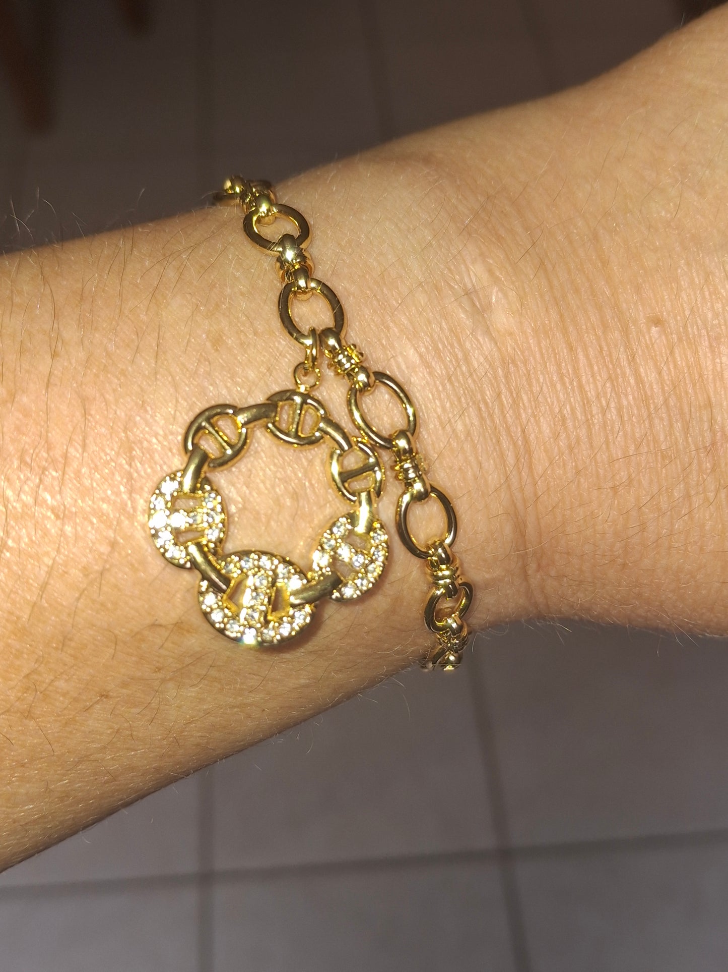 Bracelet chaîne maille gourmette stainless steel 316 ,pendentif maille marine stainless steel 316 poli sur mesure