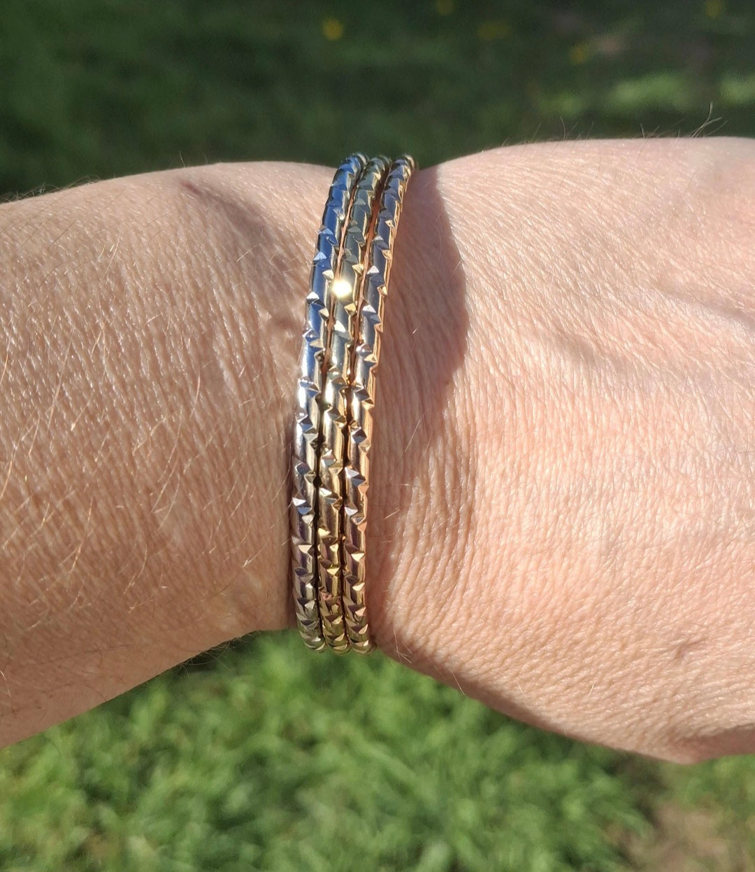 Trio de jonc 3 couleurs en acier inoxydable stainless steel 316 de qualité supérieure