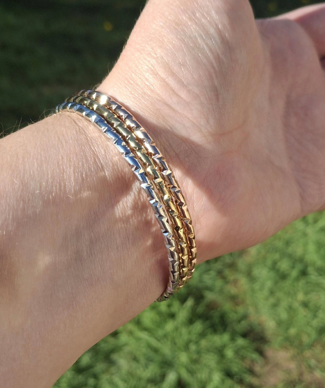 Trio de jonc 3 couleurs en acier inoxydable stainless steel 316 de qualité supérieure