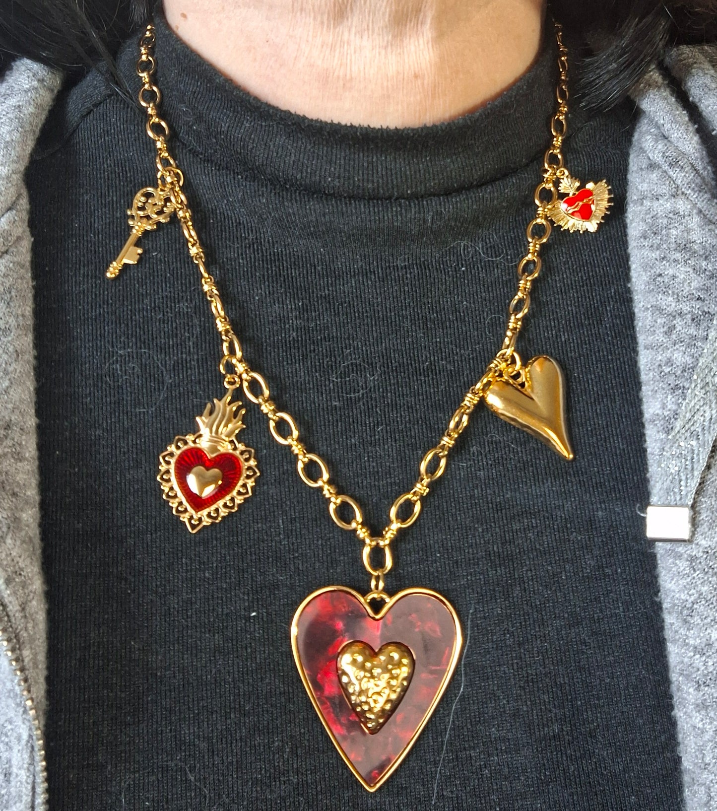 Collier chaîne acier inoxydable stainless steel 316 breloques ajustable réglable