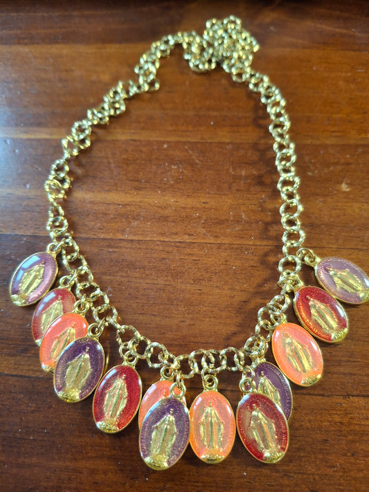 Collier chaîne acier inoxydable stainless steel 316 breloques madone