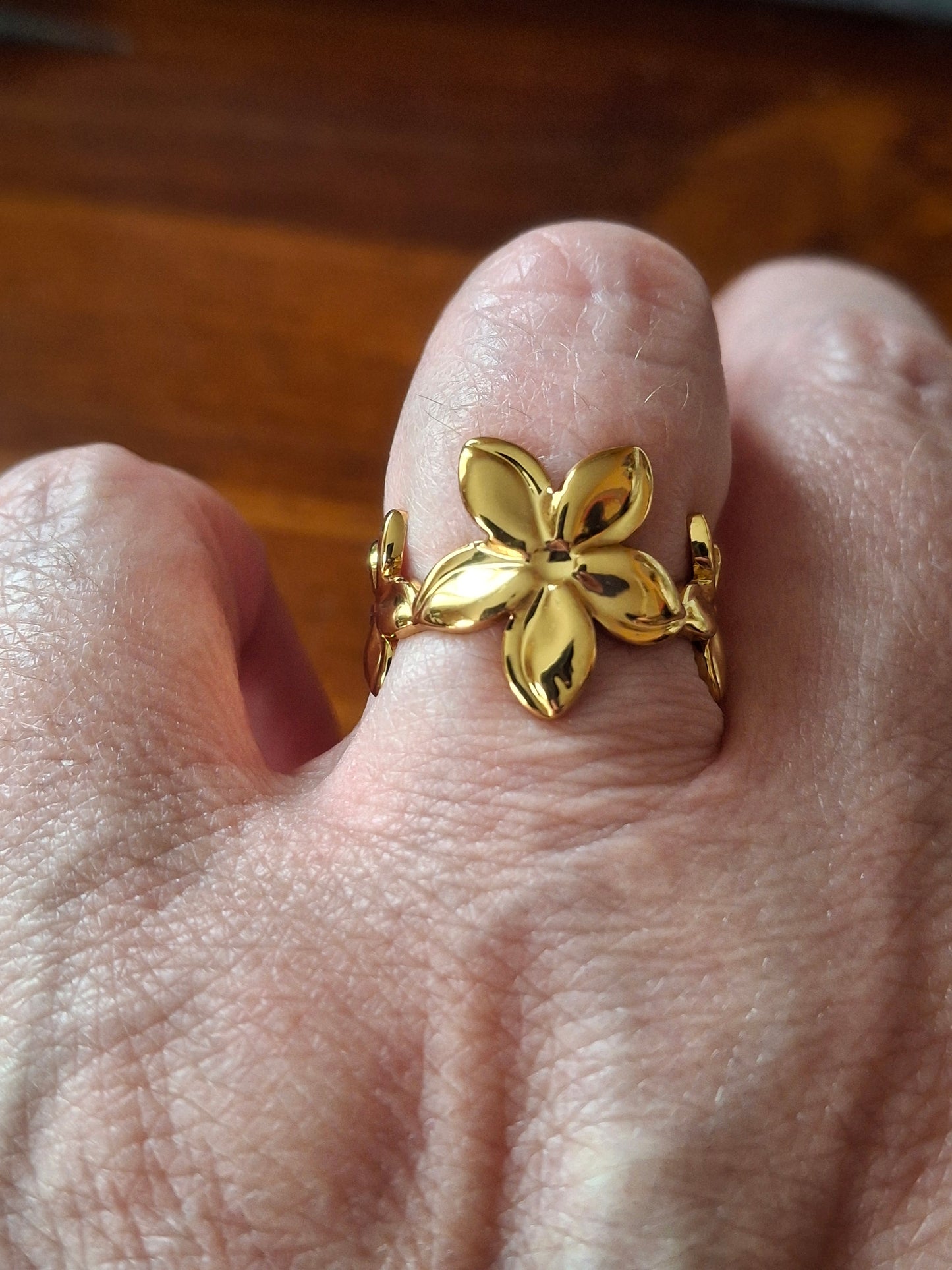 Bague acier inoxydable stainless steel 316 or ou argent réglable ajustable