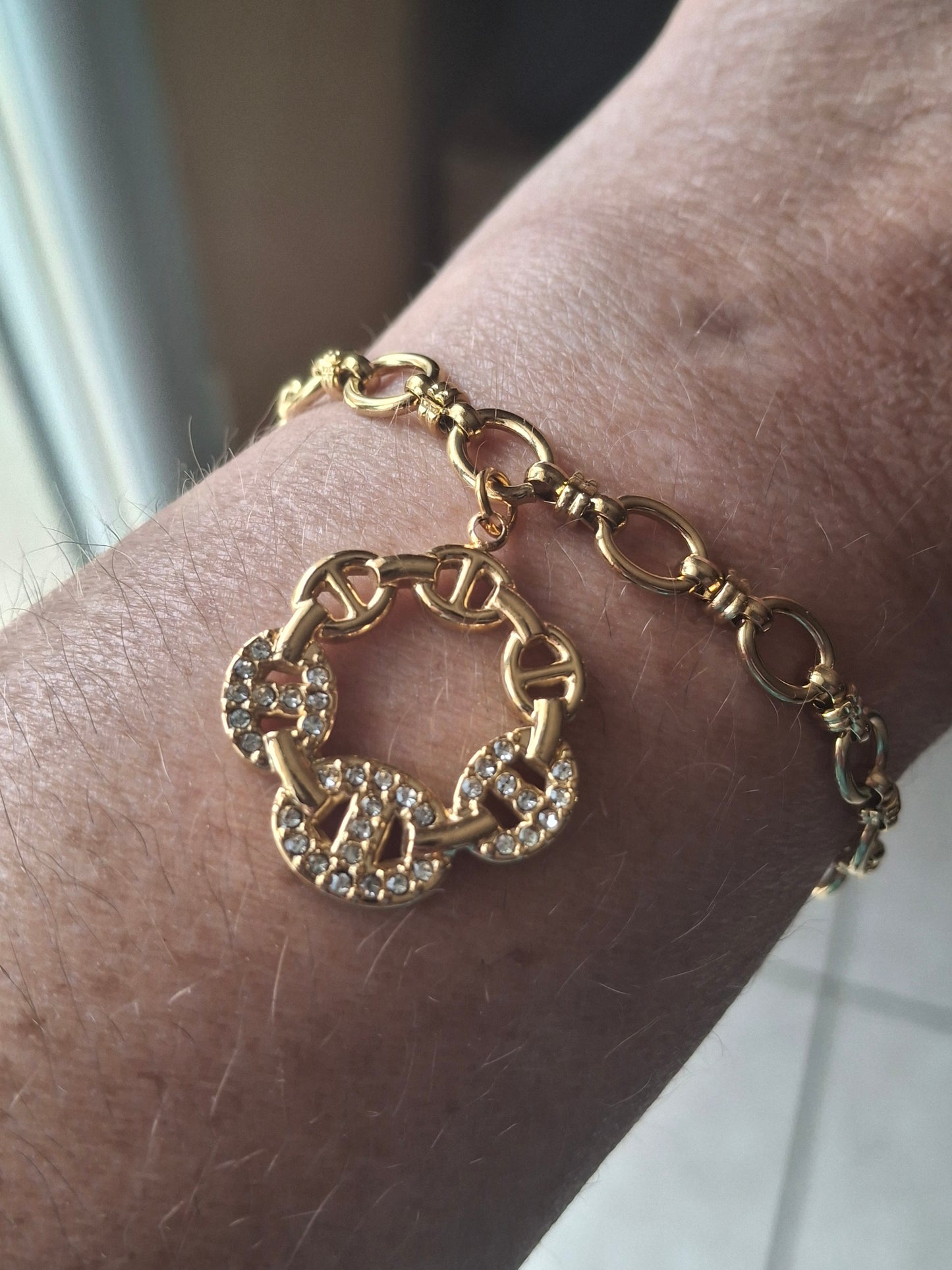 Bracelet chaîne maille gourmette stainless steel 316 ,pendentif maille marine stainless steel 316 poli sur mesure