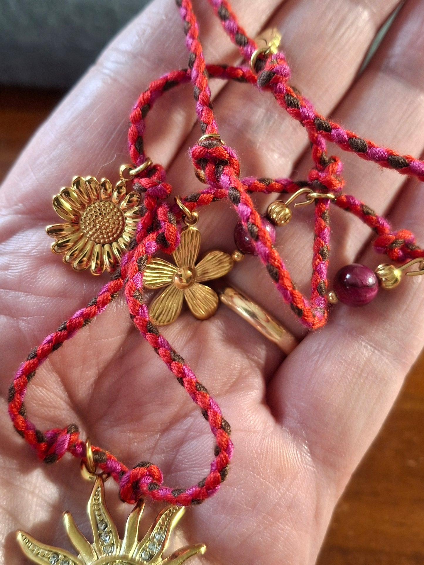 Collier cordon tressé réglable ajustable handmade