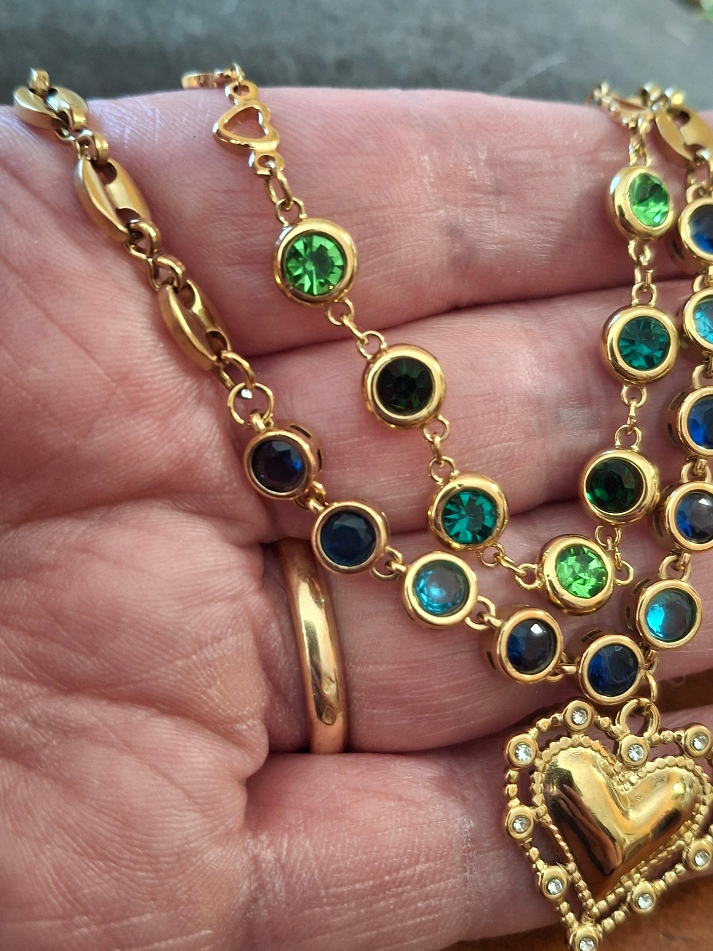 Armband Kette Edelstahl 316 von sehr schöner Qualität mit Kristallbesatz, handgefertigt nach Maß