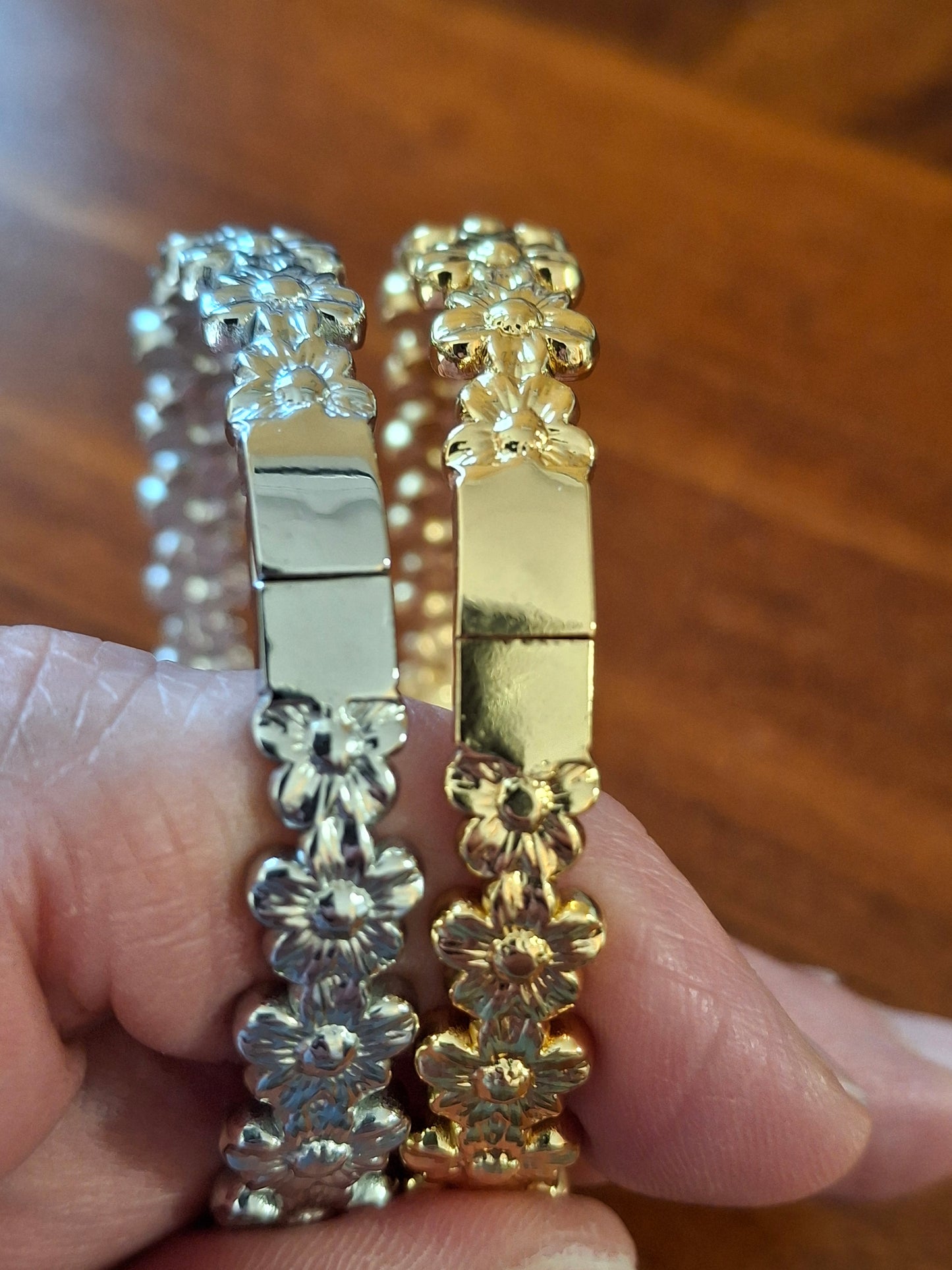 Jonc rigide fleurs acier inoxydable stainless steel 316 de qualité supérieure