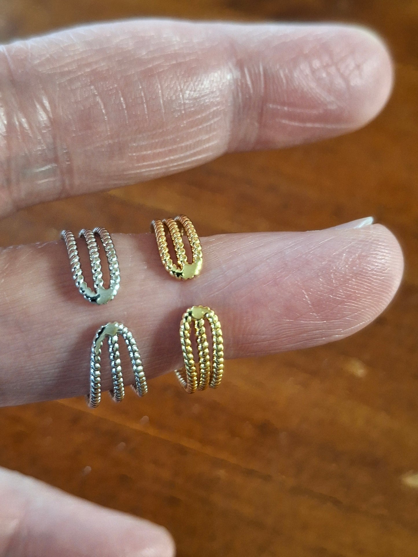 Bague acier inoxydable stainless steel 316 croix sertie zircon réglable ajustable or ou argent