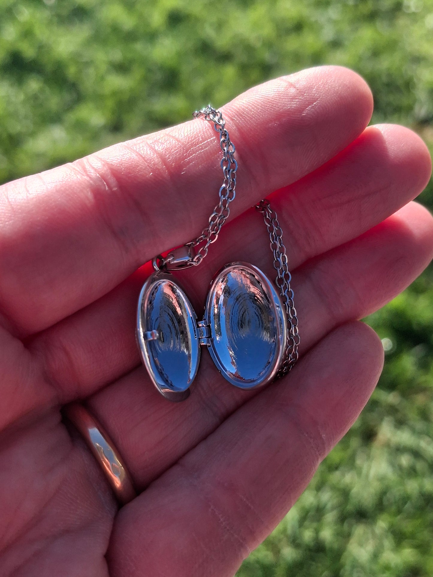 Halskette aus Edelstahl 316, verstellbar, mit Anhänger für Fotos aus Edelstahl 316.