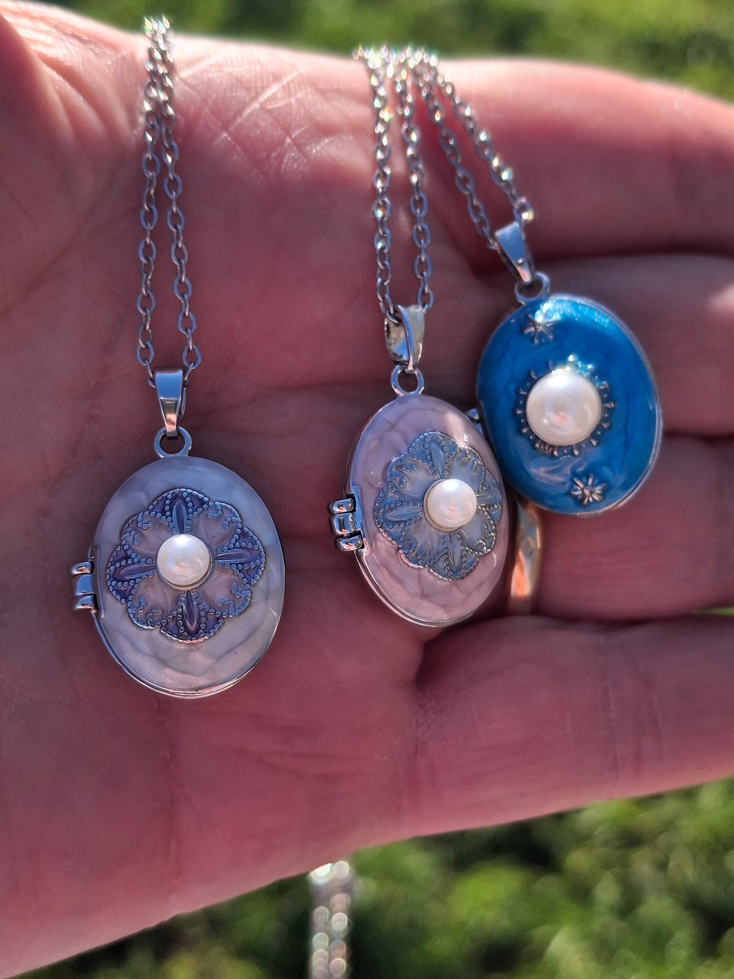 Halskette aus Edelstahl 316, verstellbar, mit Anhänger für Fotos aus Edelstahl 316.