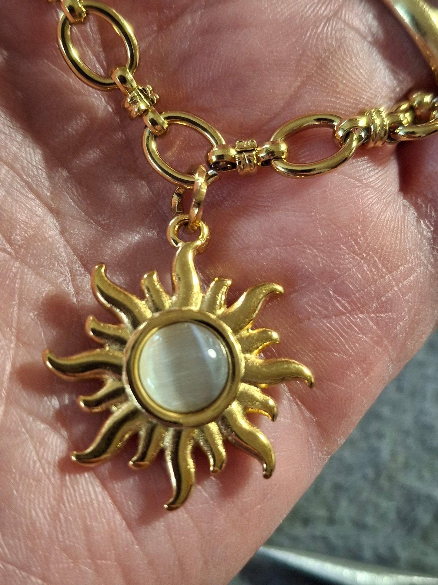Armband Gliederkette Edelstahl 316, maßgefertigter polierter Sonnenanhänger Edelstahl 316