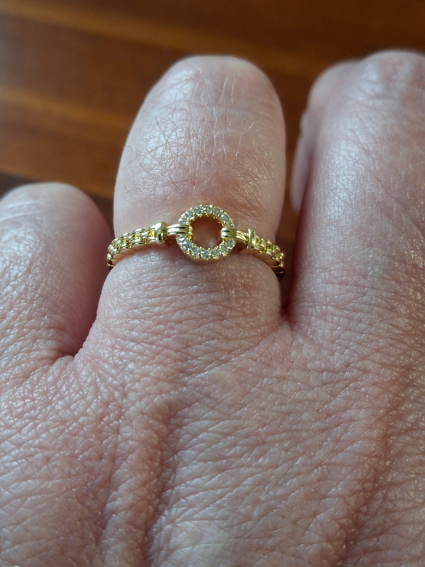 Bague acier inoxydable stainless steel 316 sertie zirconium ajustable réglable